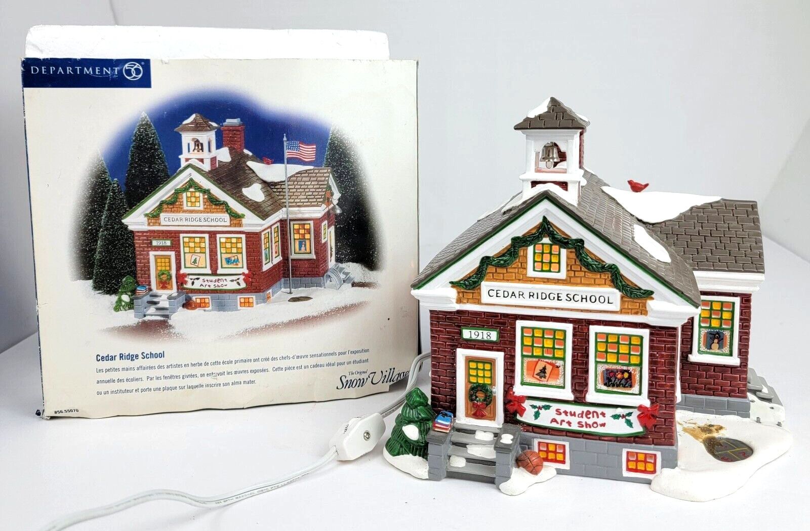 2001 Dept. 56 Cedar Ridge School Snow Village Collection 55070 *READ DESC.*