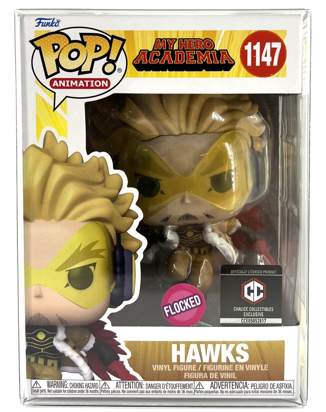 Funko Pop My Hero Academia Hawks Flocked #1147 Chalice Collectibles Exclusive