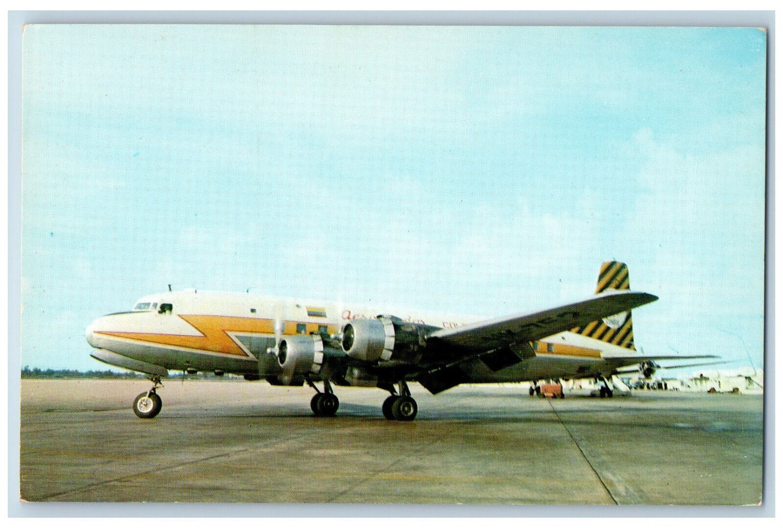 Curacao Aruba D.W.I Postcard Aerocondor Airplane c1950's Vintage Unposted