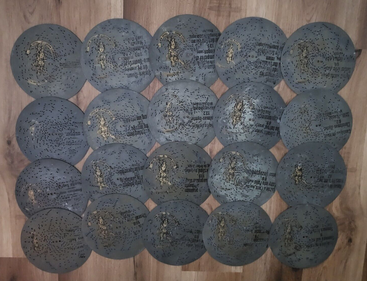 20 Antique metal Polyphon discs. individual sale. 8-1/8