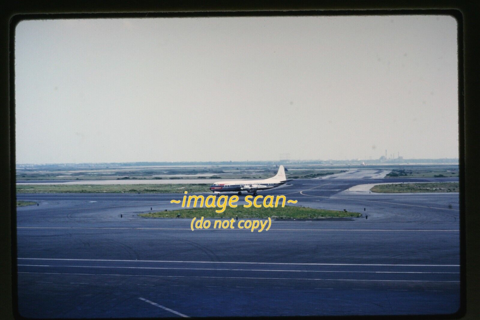 c.1959 Braniff Airways Aircraft at JFK Airport nyc, Original Slide d19b