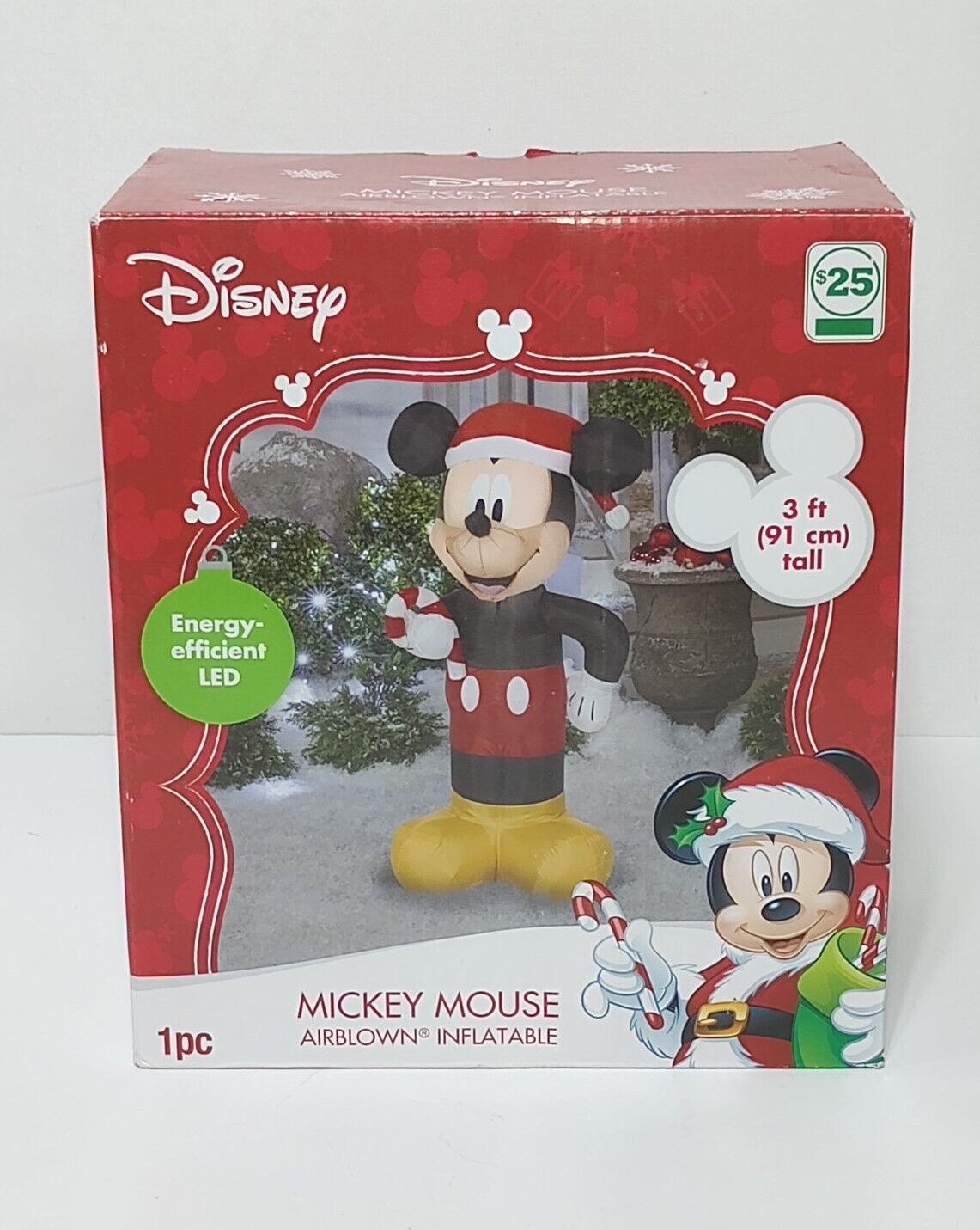 Disney Mickey Mouse Christmas Gift 3ft Airblown Inflatable LED Lights Up Gemmy