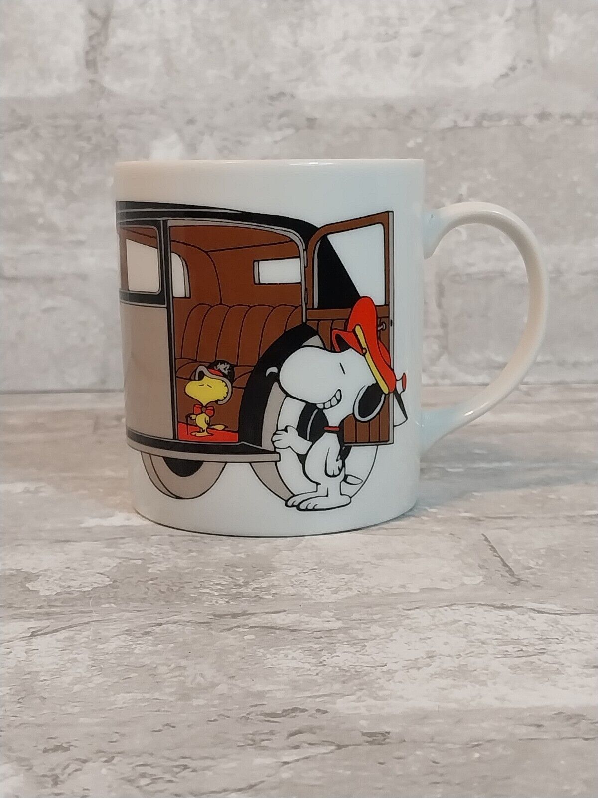 Vintage 1965 Snoopy Woodstock Chauffeur Peanuts Coffee Mug United Feature 