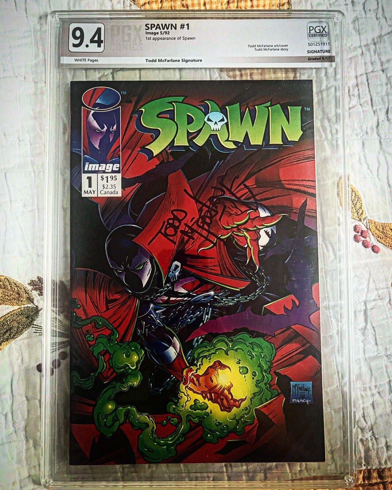 Spawn #1 Signed By Todd McFarlane Graded 9.4 Comic