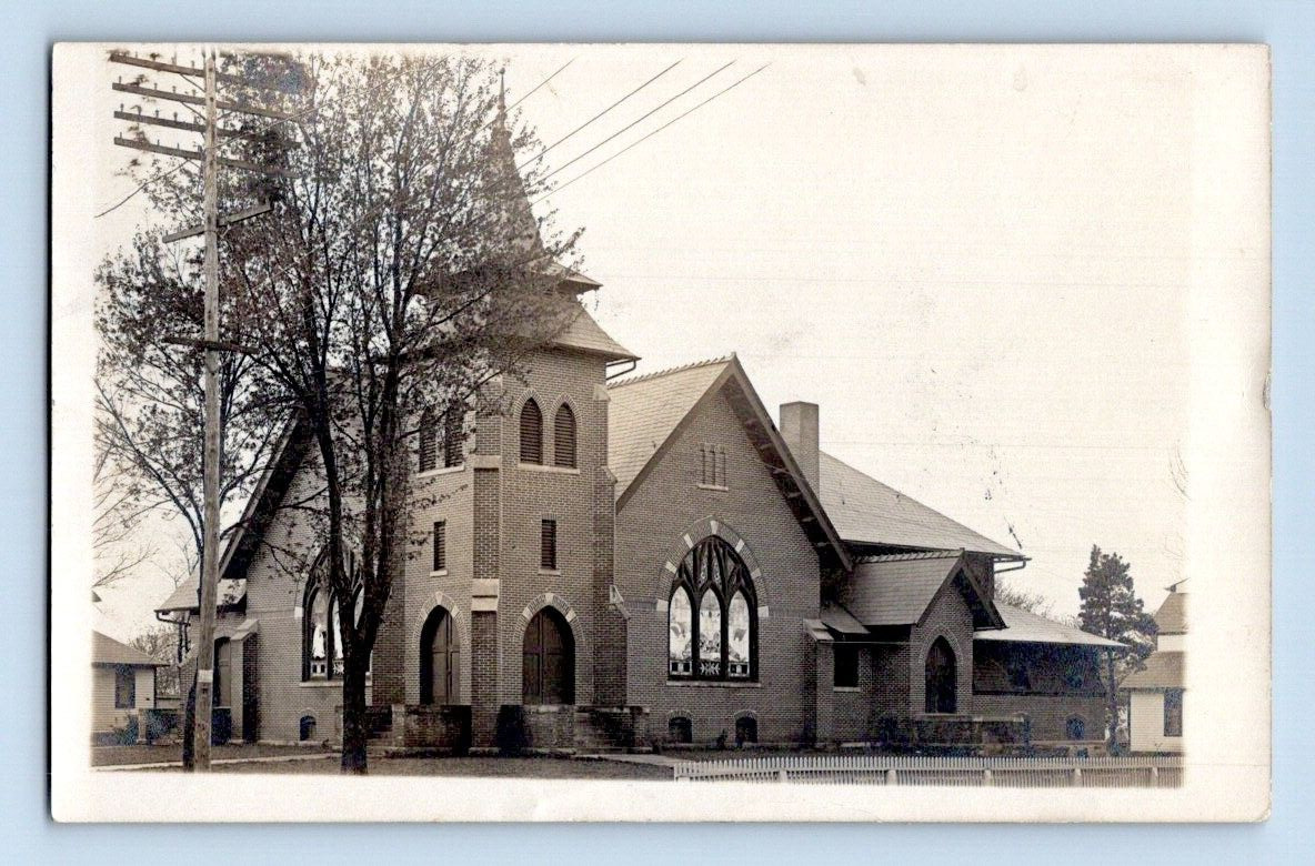 RPPC 1907. JOHNSTOWN, OHIO. CHURCH. POSTCARD. FF16