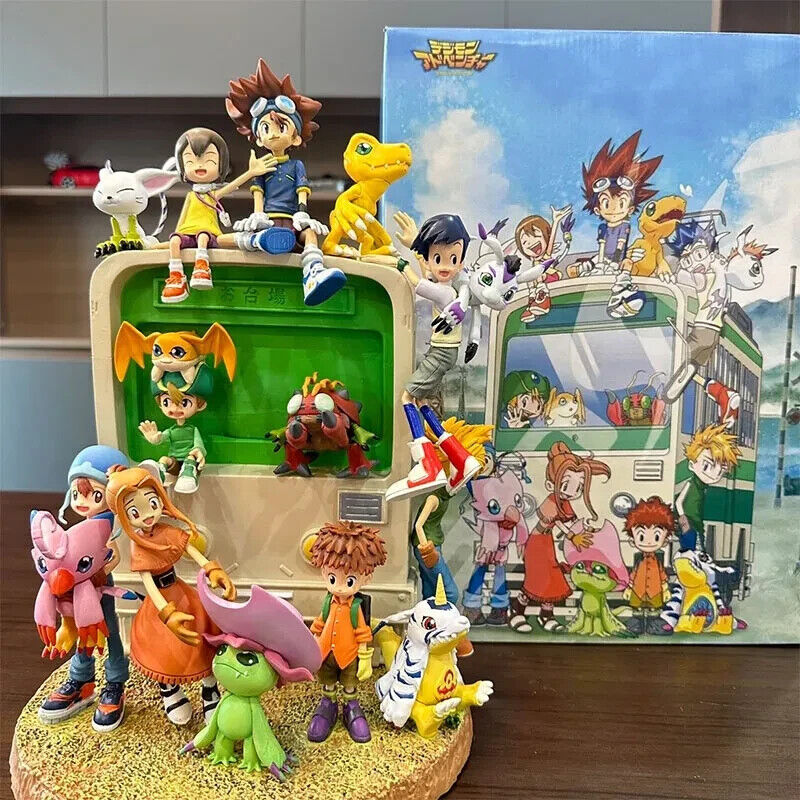 Anime Digital Monster Family Portraits 34.5cm Digimon PVC Figure Statue Toy Gift