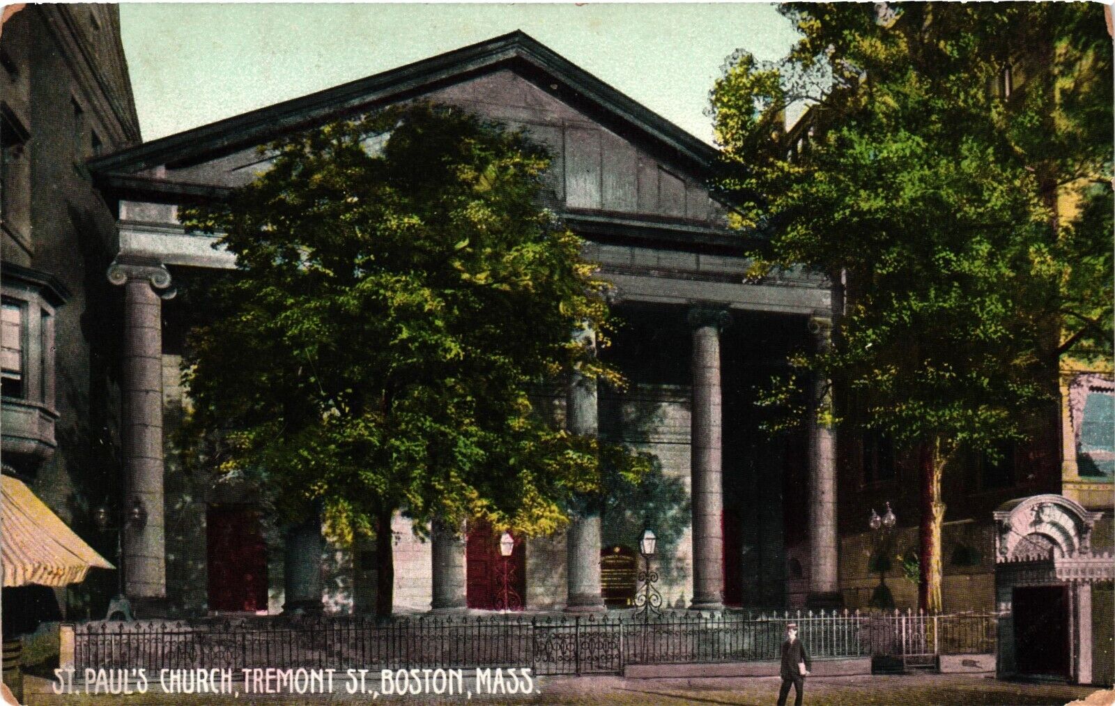 Vintage Postcard - St Pauls Church Tremont St Boston Massachusetts C1910 Unpost