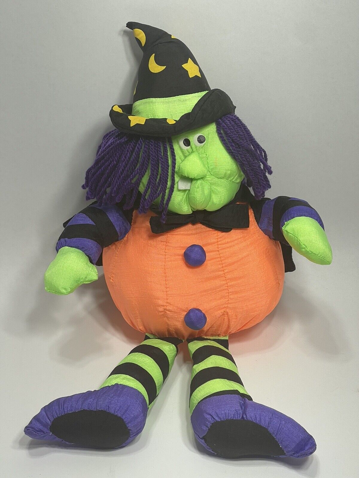 Stuffins Vintage Halloween Witch - Moon & Stars Hat Colorful Plush - 1993