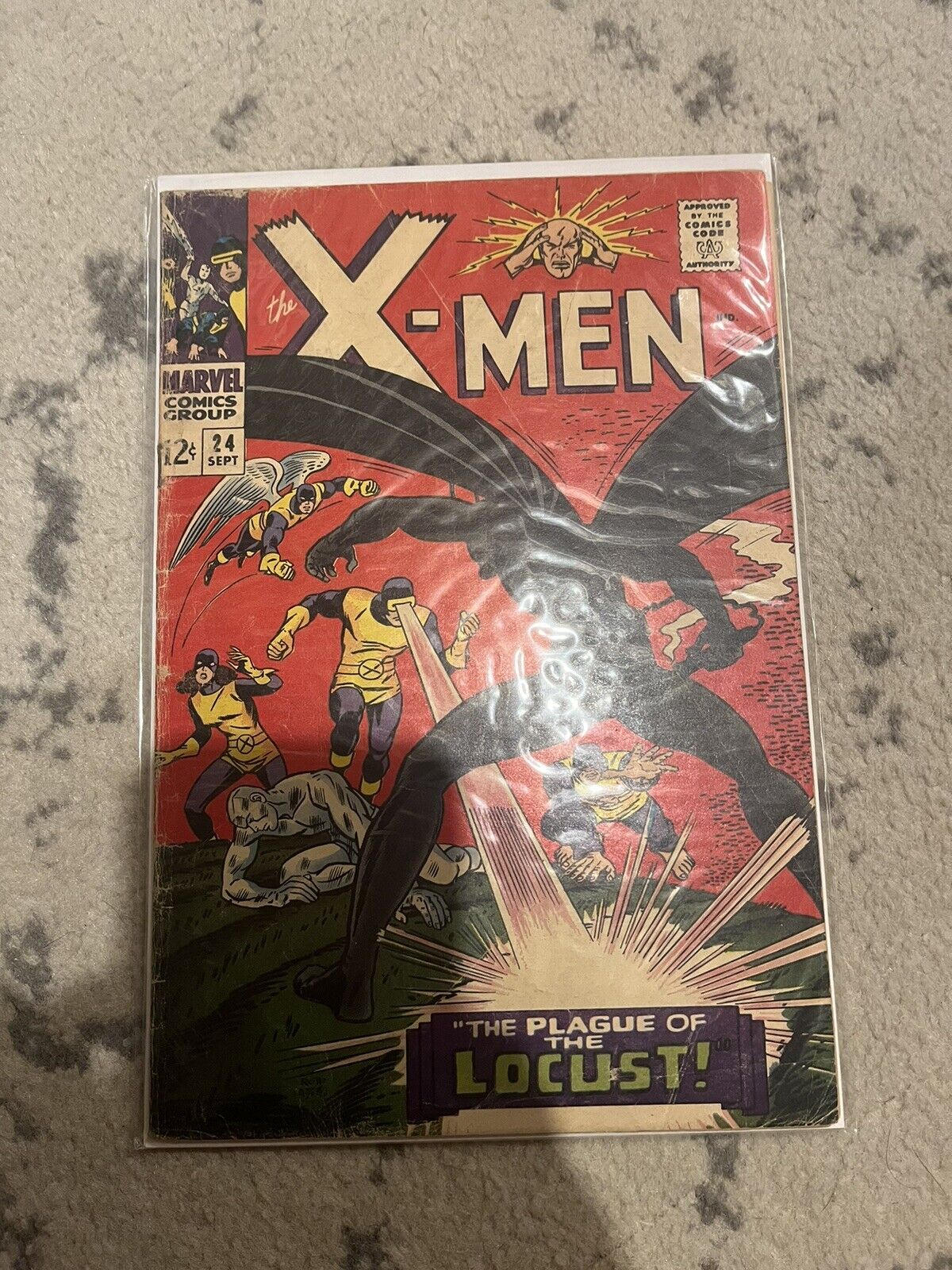 X-Men 24, 4.0 VG, ORIGIN/1st LOCUST Cyclops Ice Man Angel Beast Marvel Girl 1966