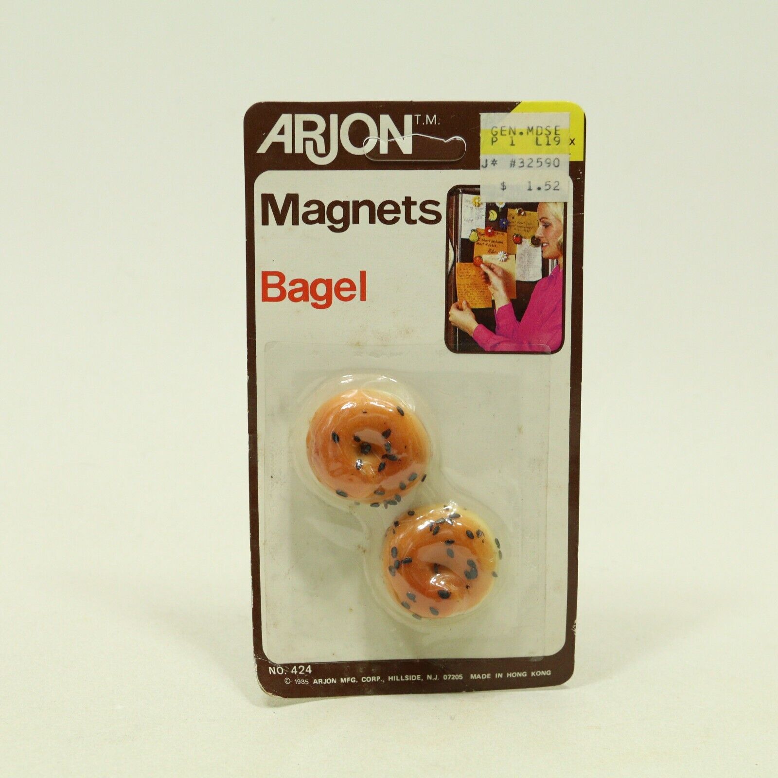 Vintage Arjon Bagel Fridge Magnets 1985