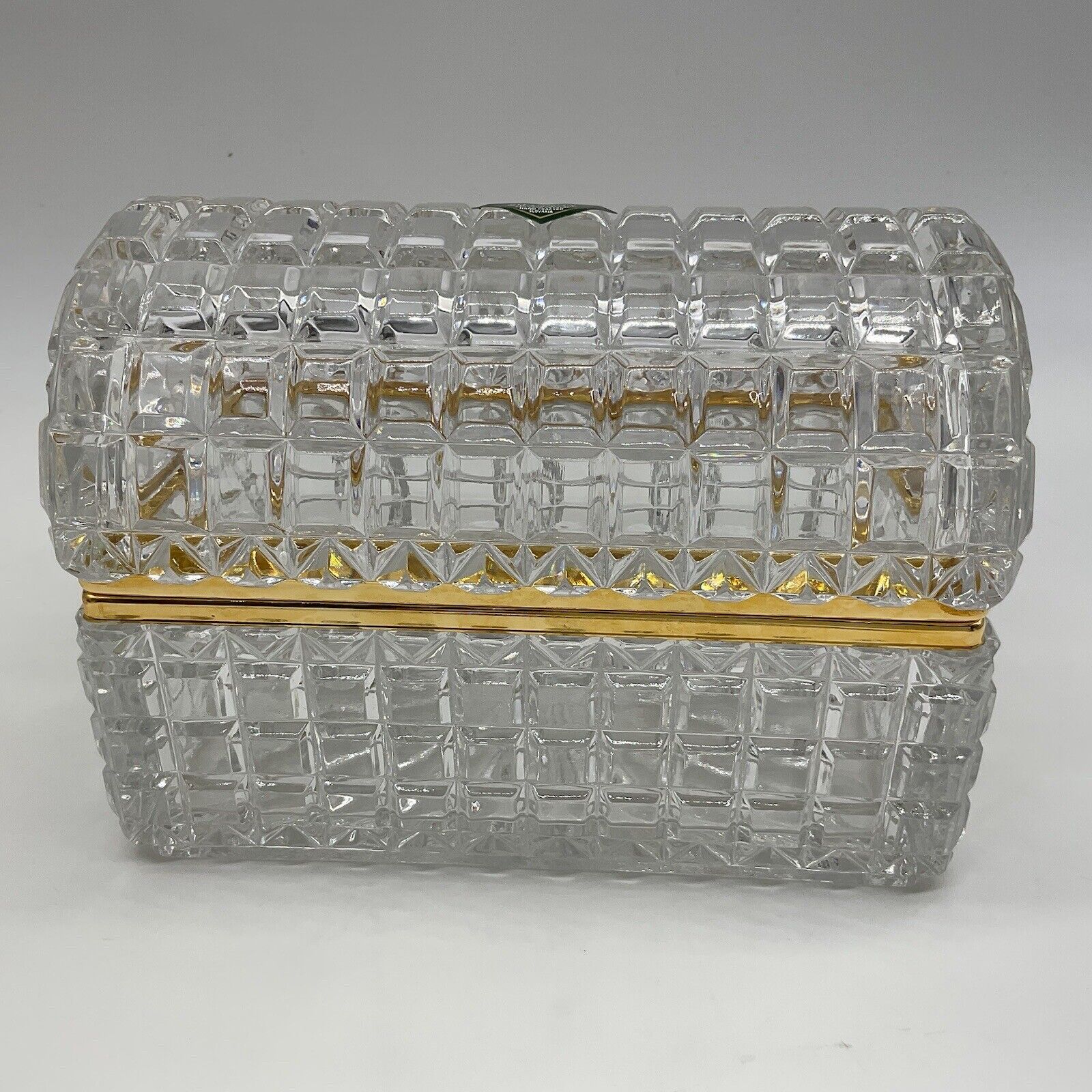 Shannon Crystal Hinged  Chest 7.25 X 5 24% Lead Crystal Gorgeous Piece