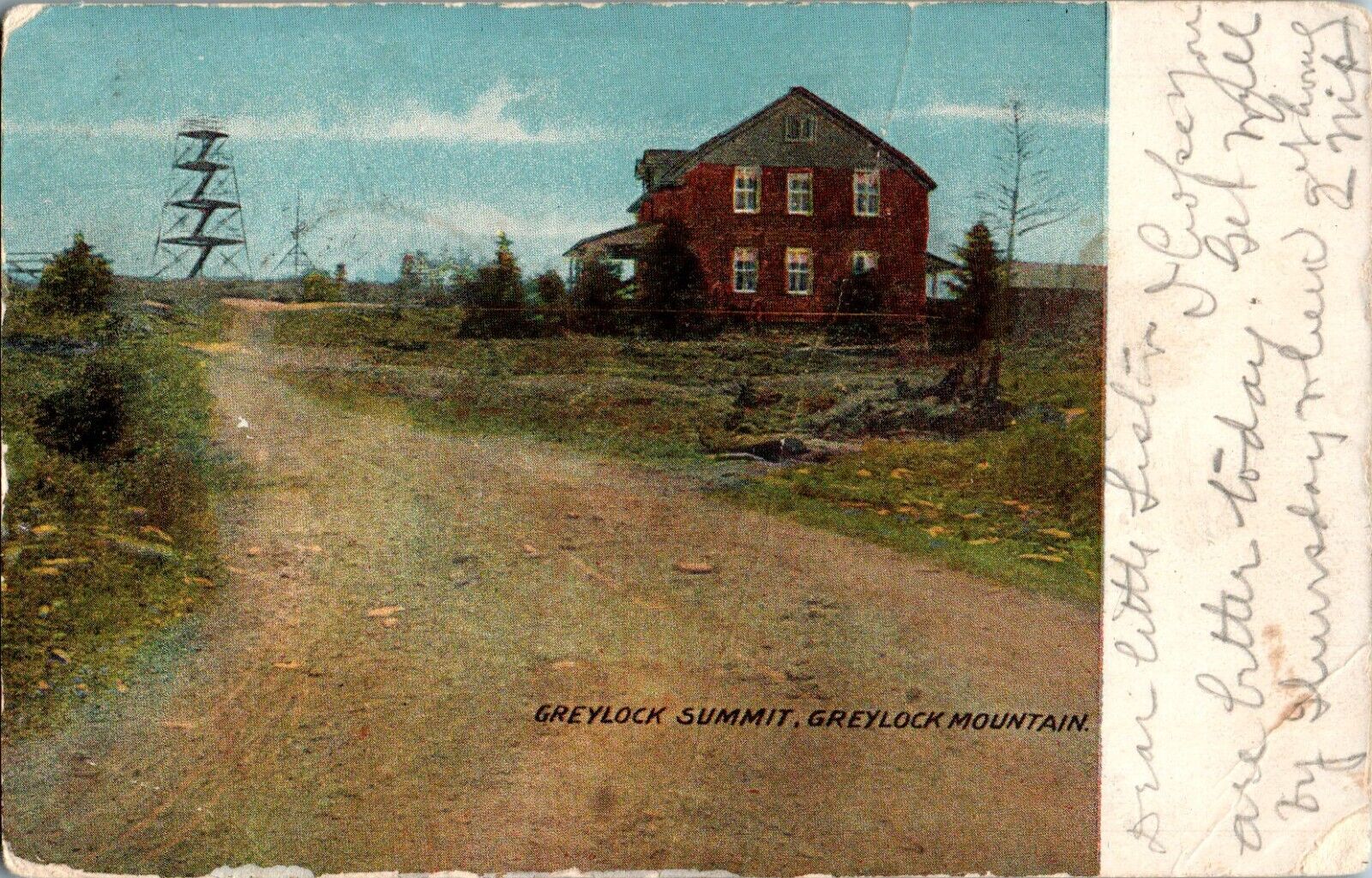 Greylock Summit, Greylock Mountain 1908 Postcard