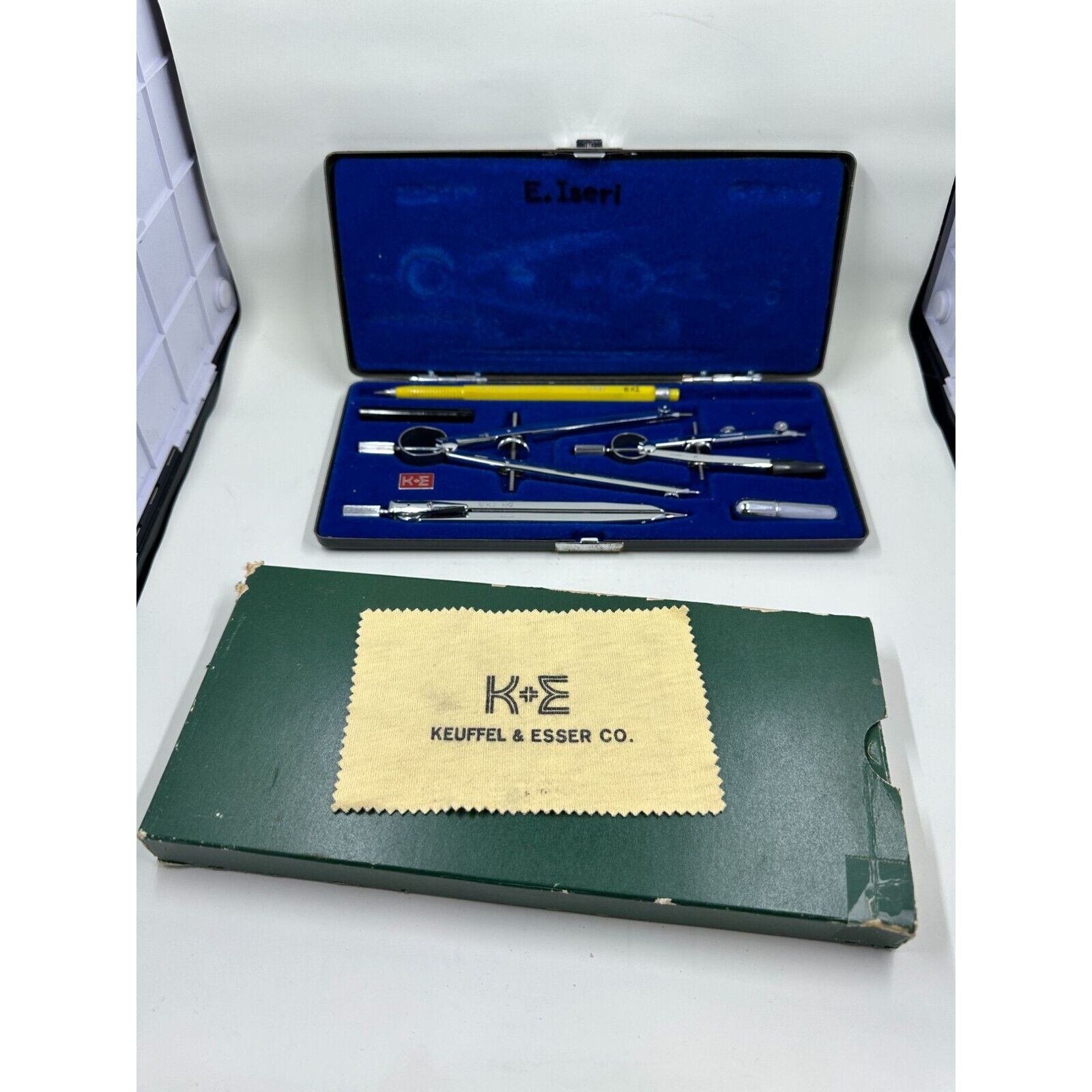 Vintage Drafting Tools K&E Keuffel and Esser Germany Jupiter Drawing Set 55 0309