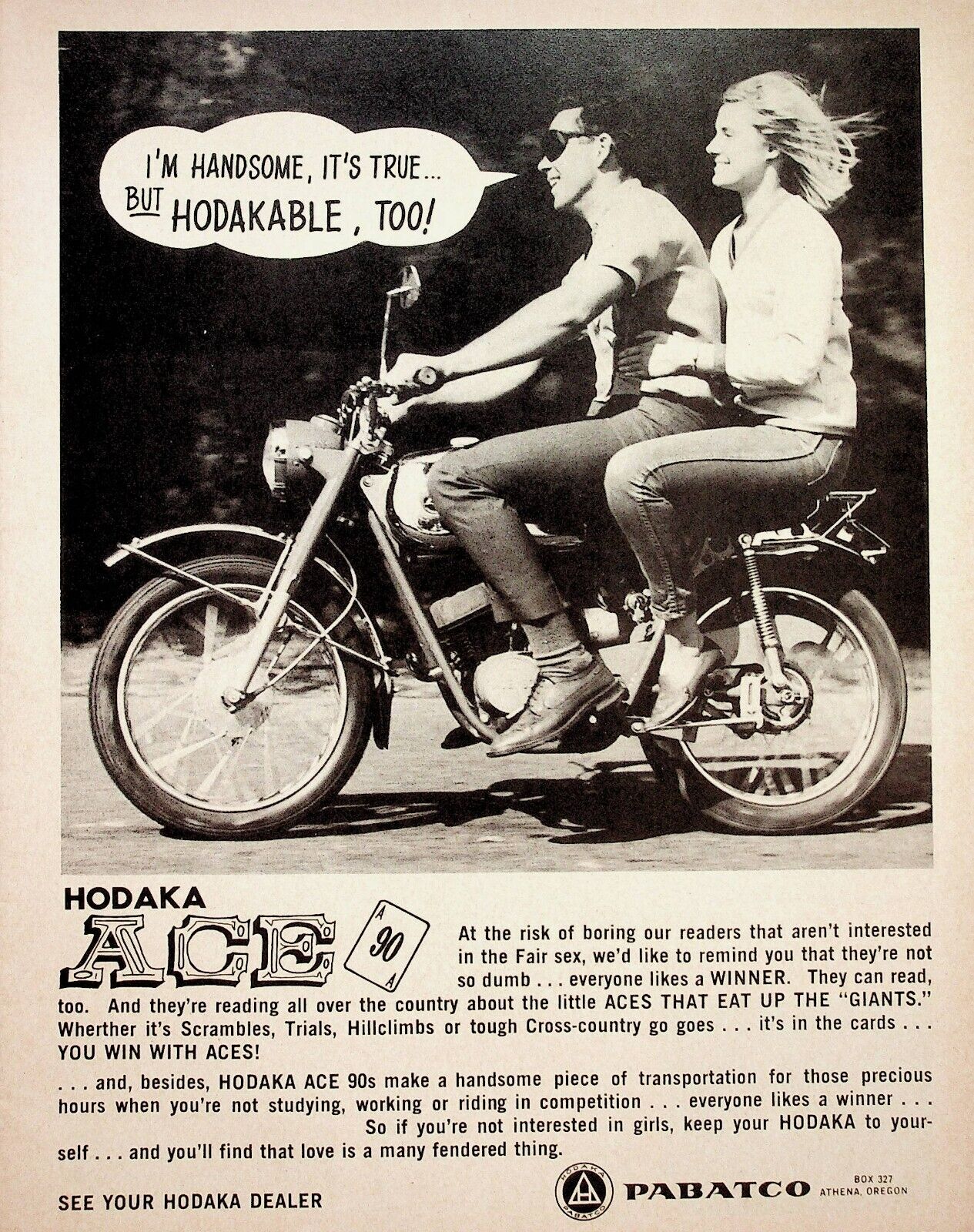 1966 Hodaka Ace 90 - Vintage Motorcycle Ad