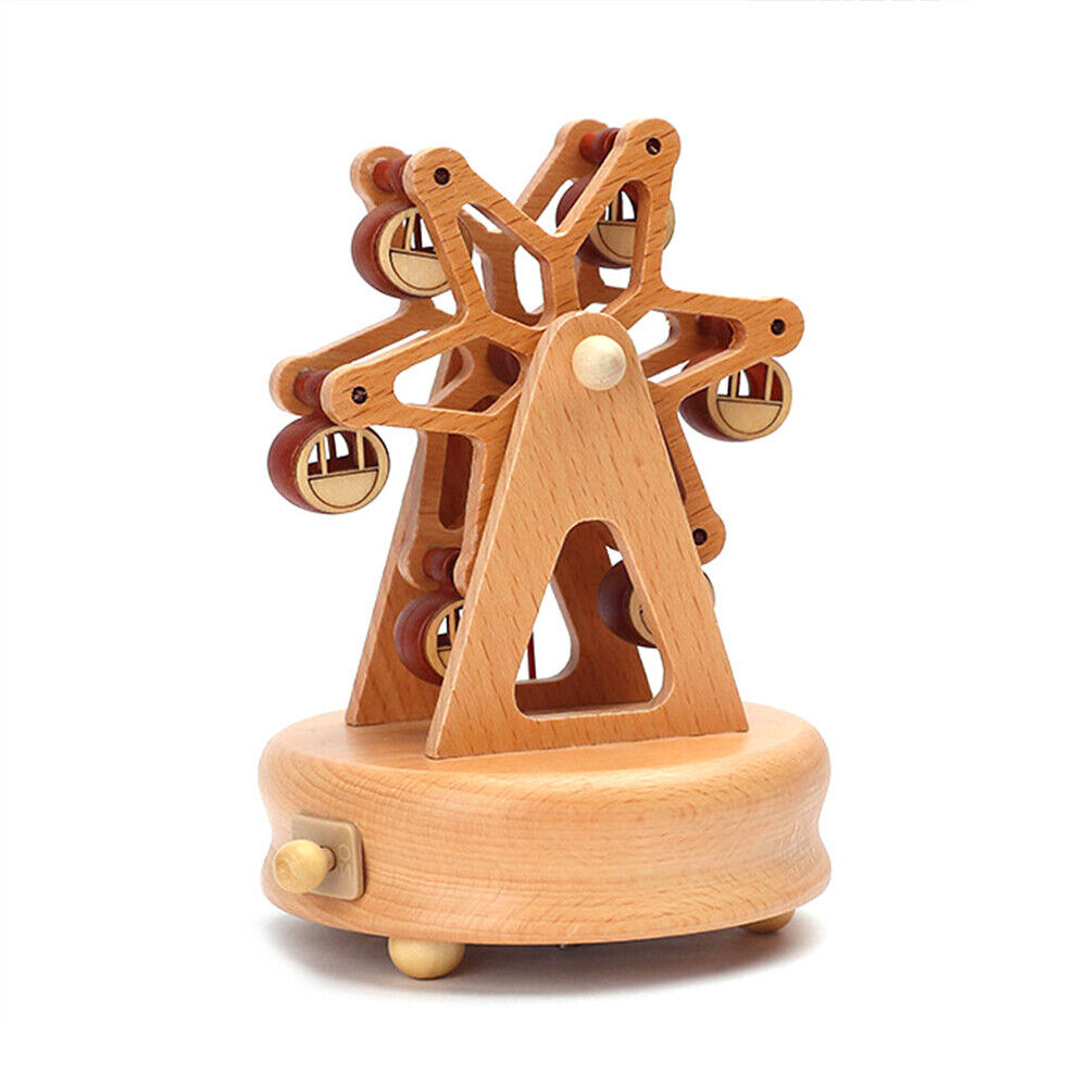 Wooden Music Box Wind Up Cartoon Musical Boxes Classical Music Box for Kids Gift