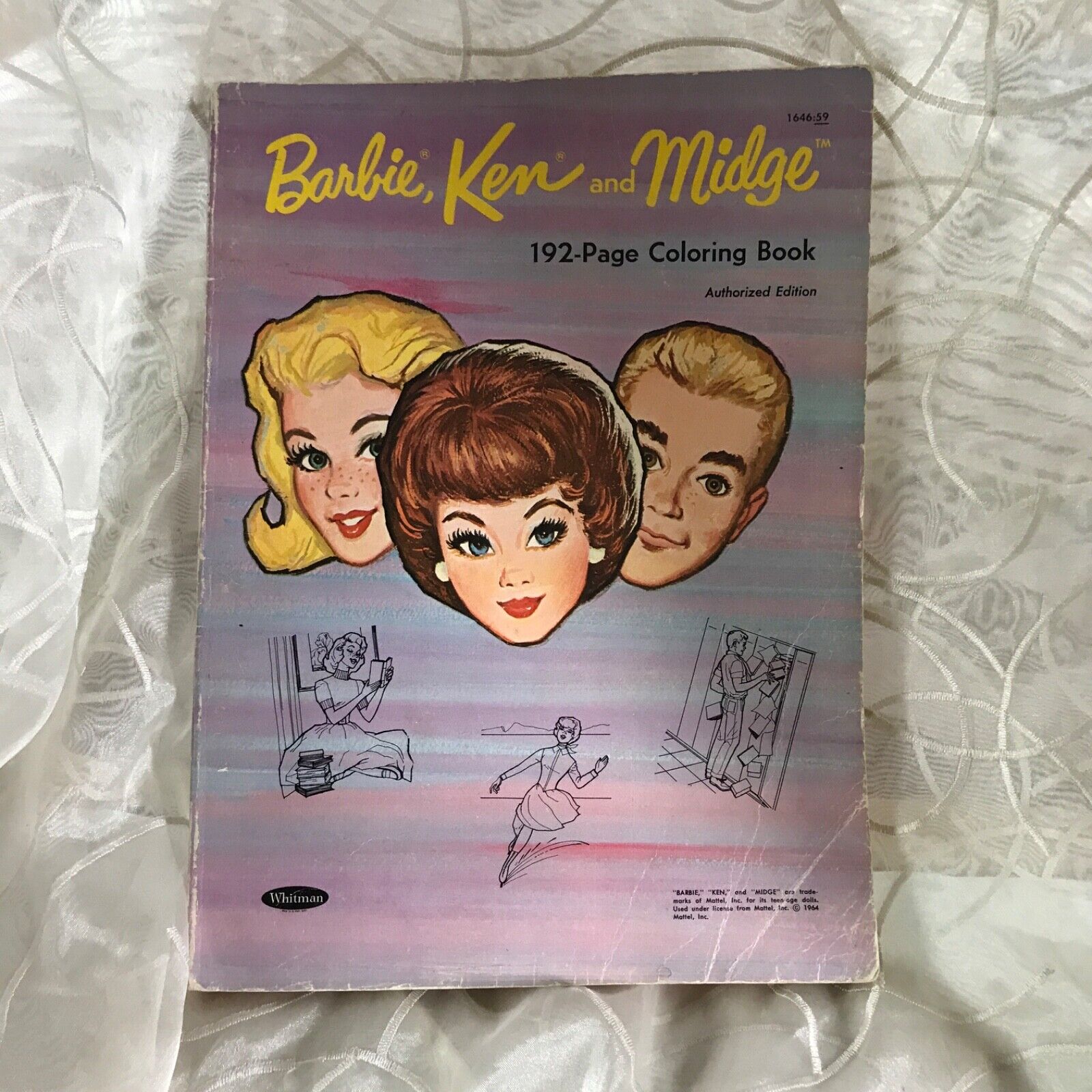 VINTAGE Barbie Ken and Midge Coloring Book 1964 USA 192 pages