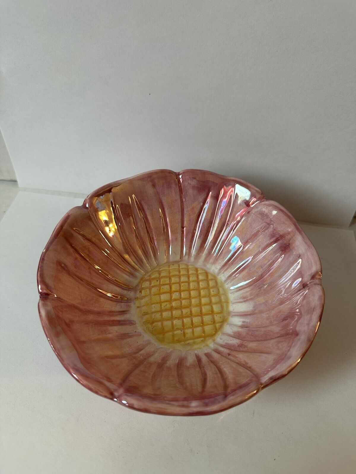Majolica Hand Painted Exclusively For Seymour Mann Vintage Trinket dish Pink