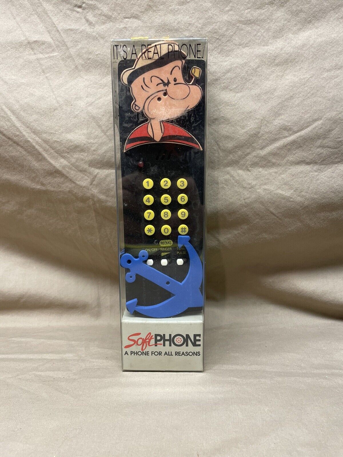 Vintage 1992 Popeye Soft Phone New In Box