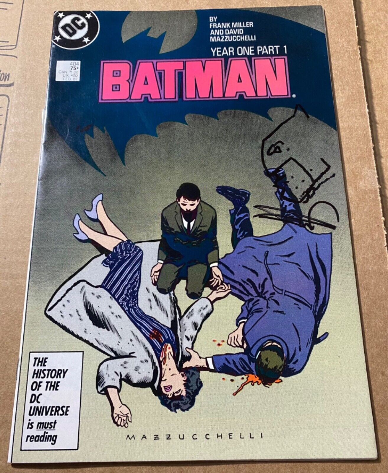 Batman #404 Year One Frank Miller Signed w Sketch 1987 NM