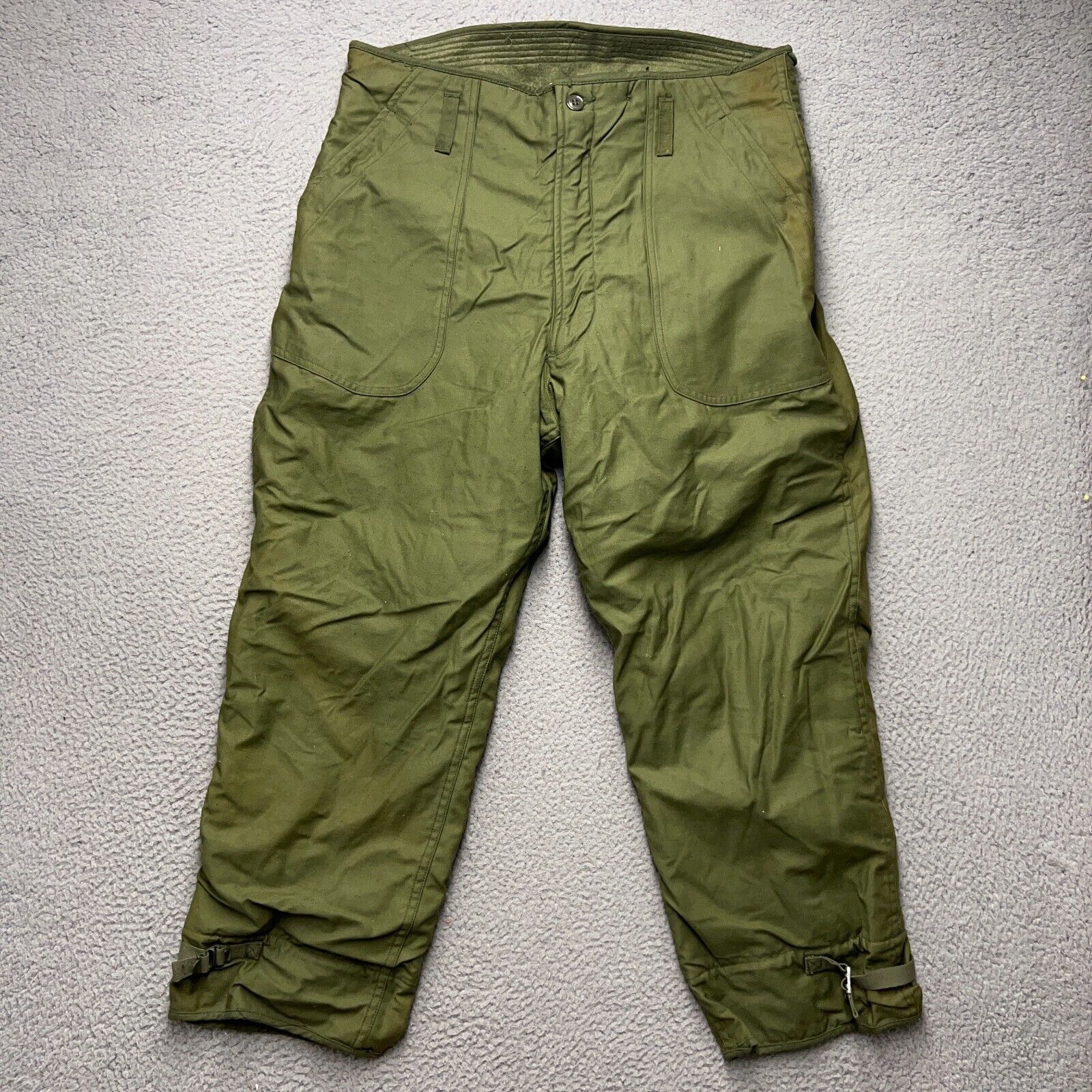Vintage Cold Weather Trousers Permeable Pants Men L Green 38x28 Alpha Industries