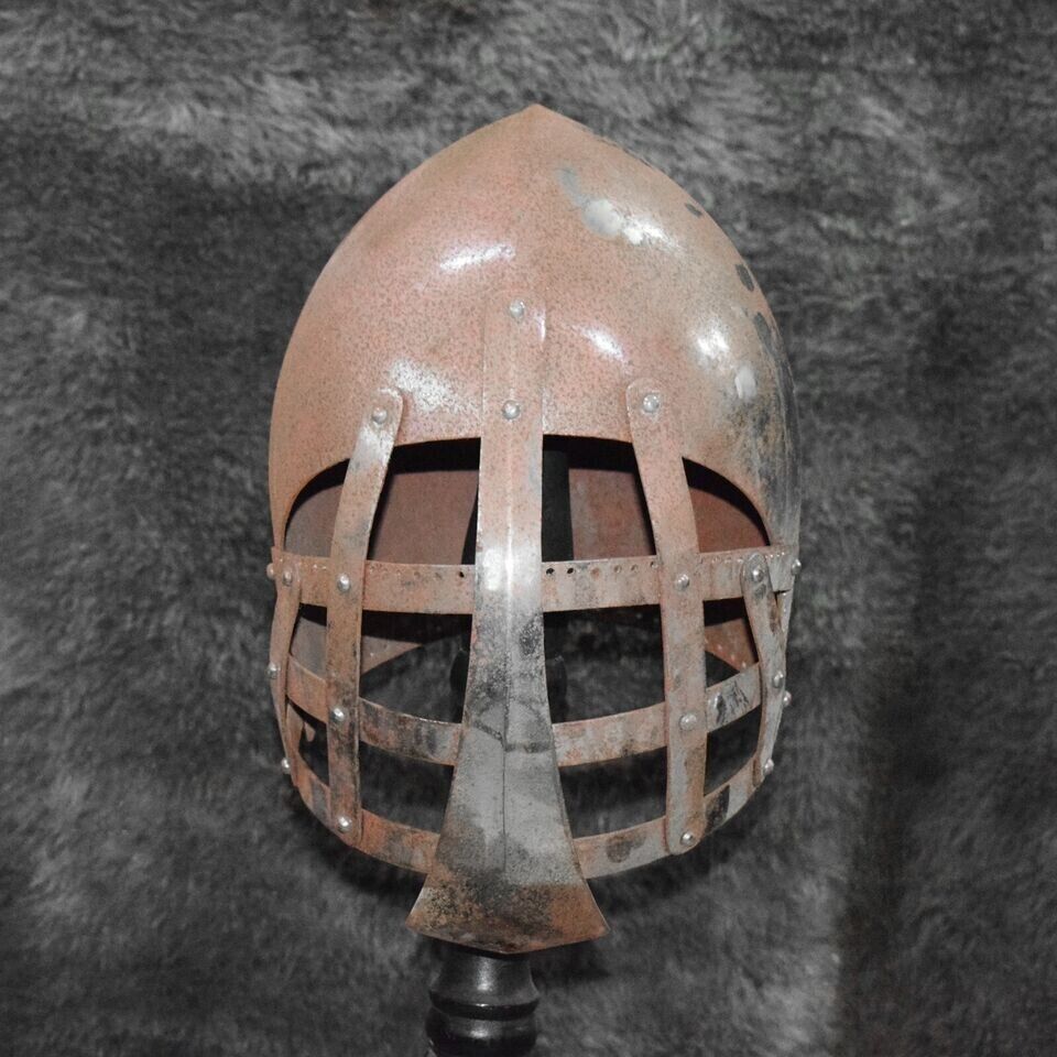 Medieval 14 Gauge Bascinet Helmet Reenactment Combat Knight Armor Halloween Gift