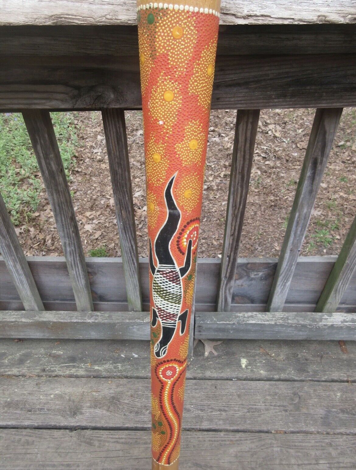 Vintage Didgeridoo Eucalyptus Aboriginal Australian Handpainted 51\