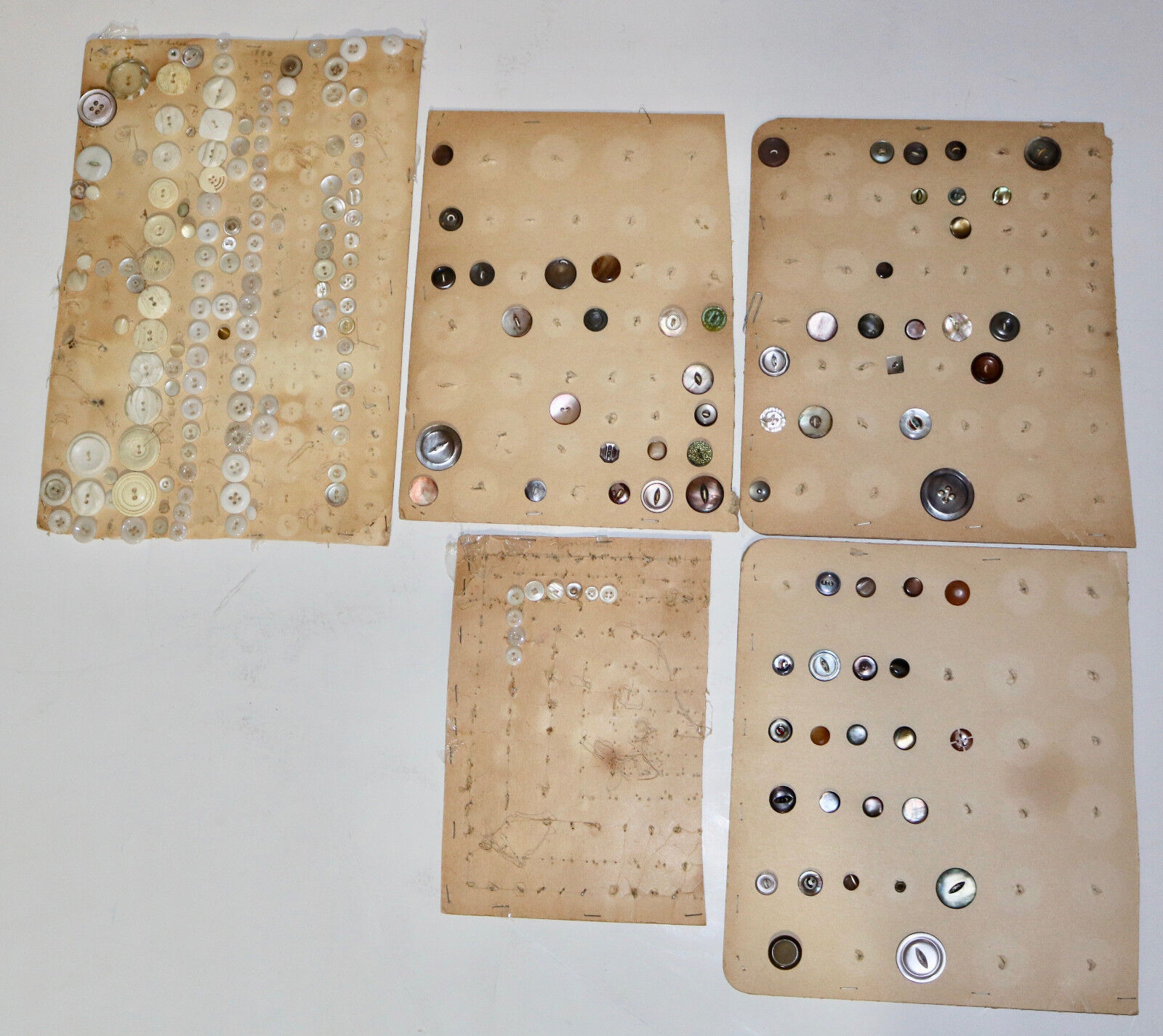vintage and antique sewing buttons on cards  lot 1