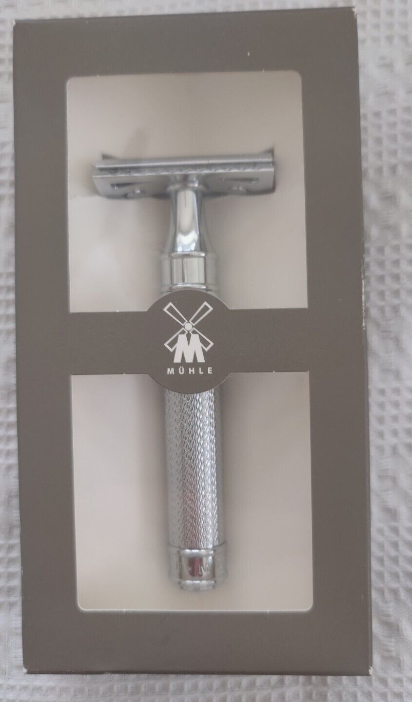 Muhle Chrome R89 With Large Grande Handle DE Safety Razor New In Box 