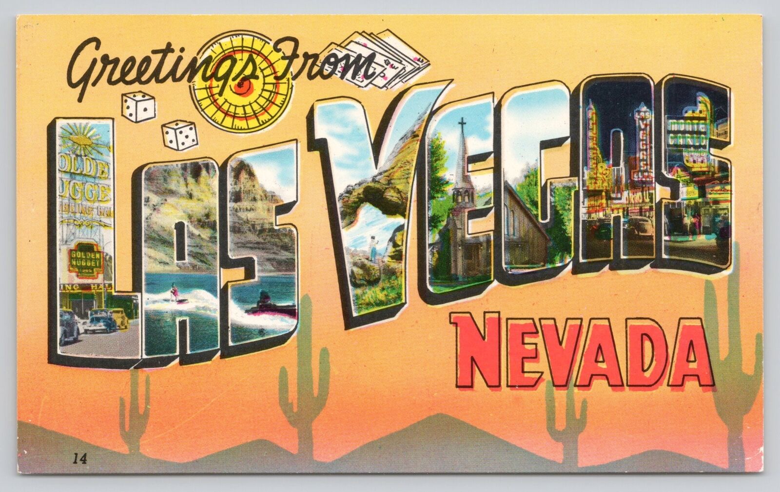 Postcard Greetings From Las Vegas Nevada Large Letter Colourpicture B