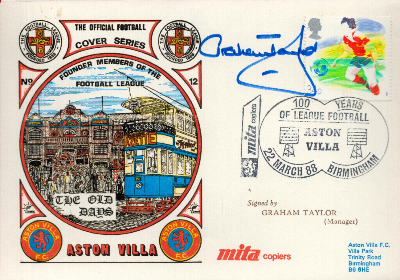 Graham Taylor - 1988 Aston Villa Founder Members Signed Autograph + AFTAL COA