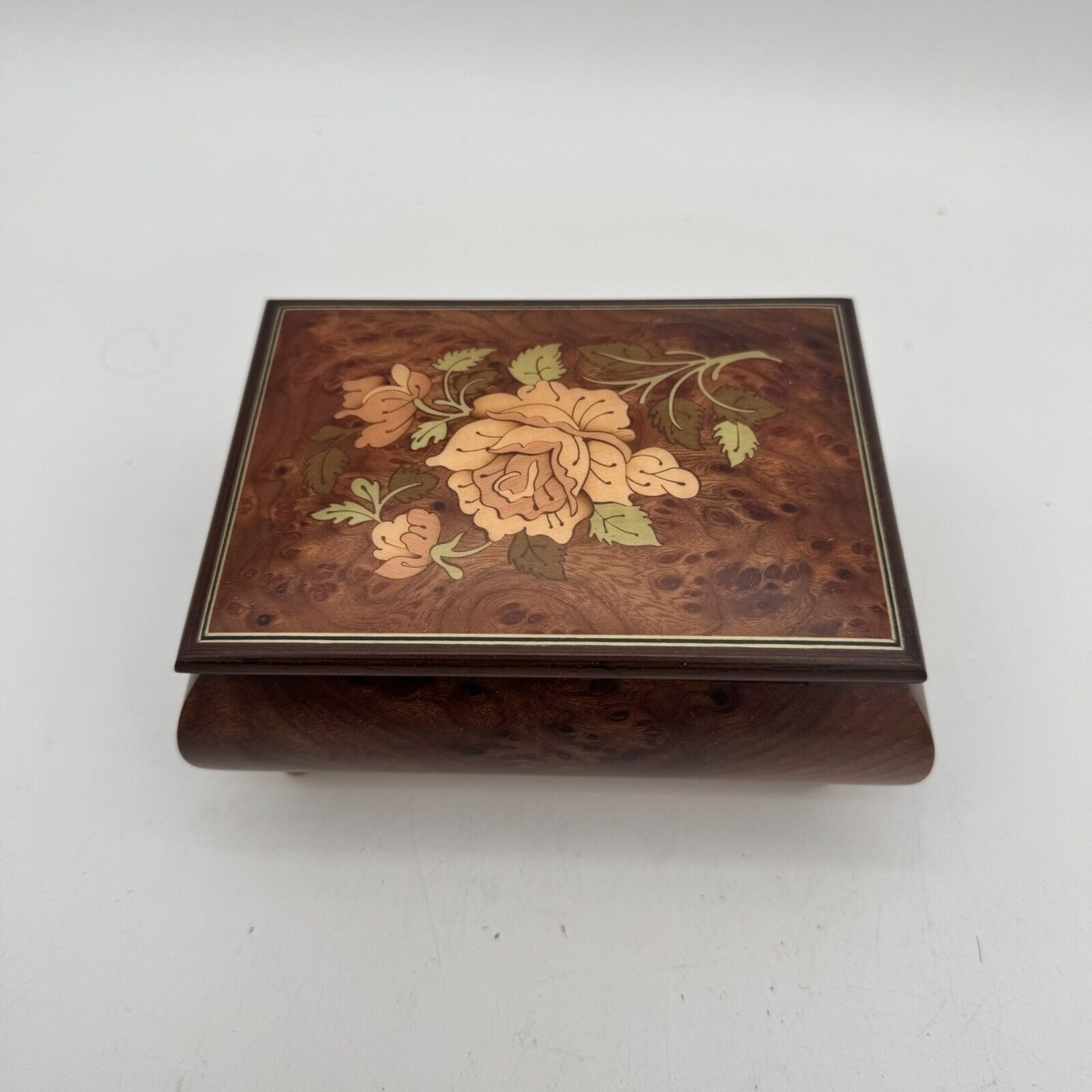 Vintage Rare Hand Made Reuge Romance Cry Wood Music Box