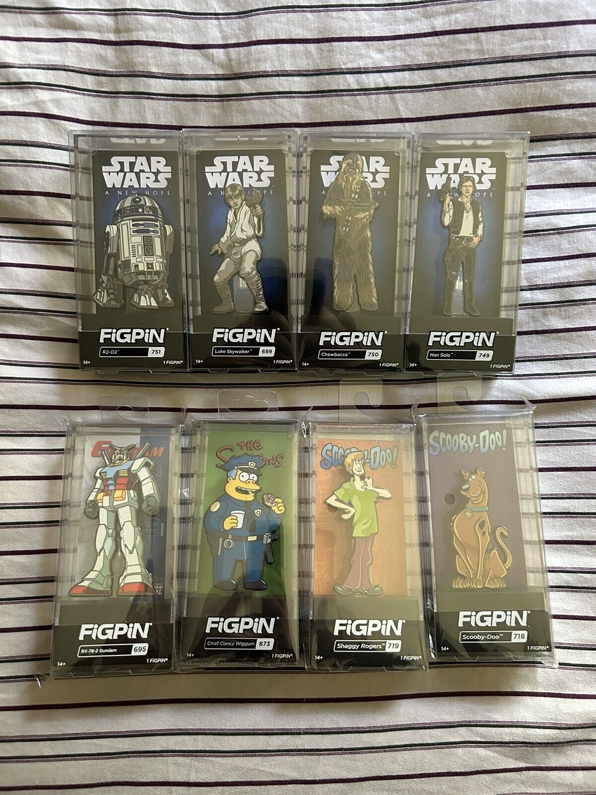 FiGPiN LOT (8) - Various - Star Wars: A New Hope, Simpsons, Scooby-Doo, Gundam