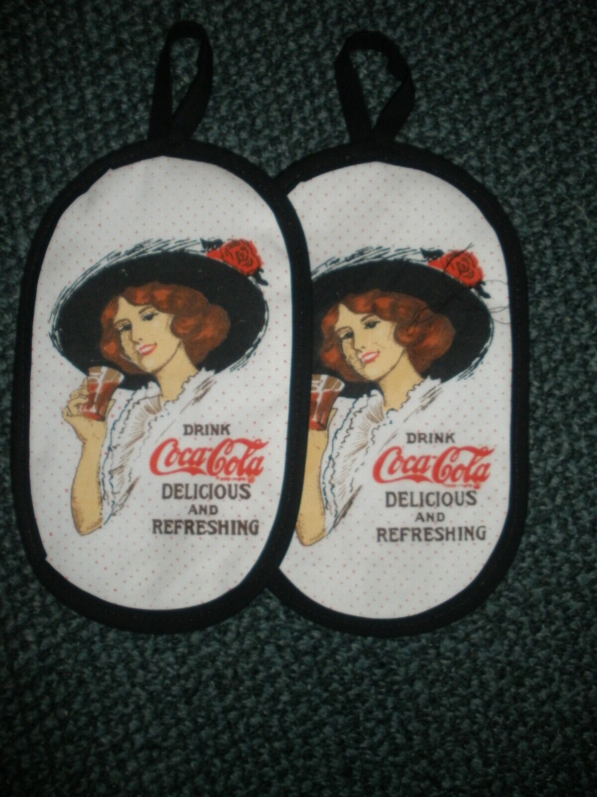 Vintage Coca Cola Coke ads potholders