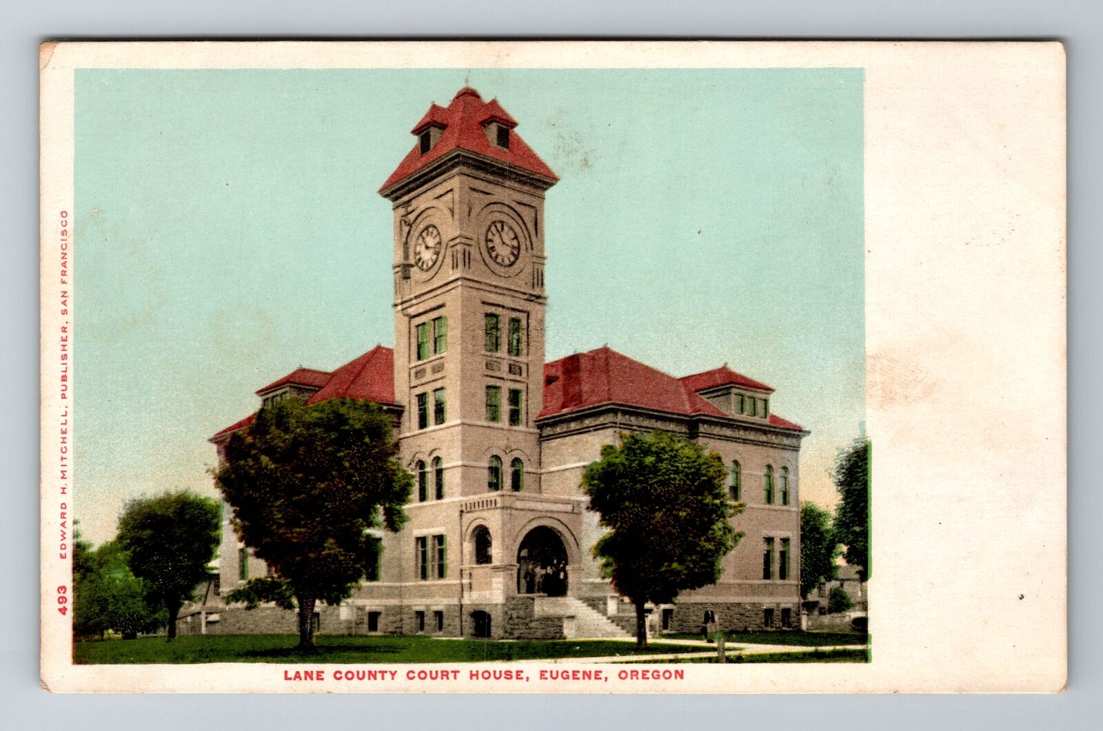 Eugene OR-Oregon, Lane County Court House, Antique, Vintage Souvenir Postcard
