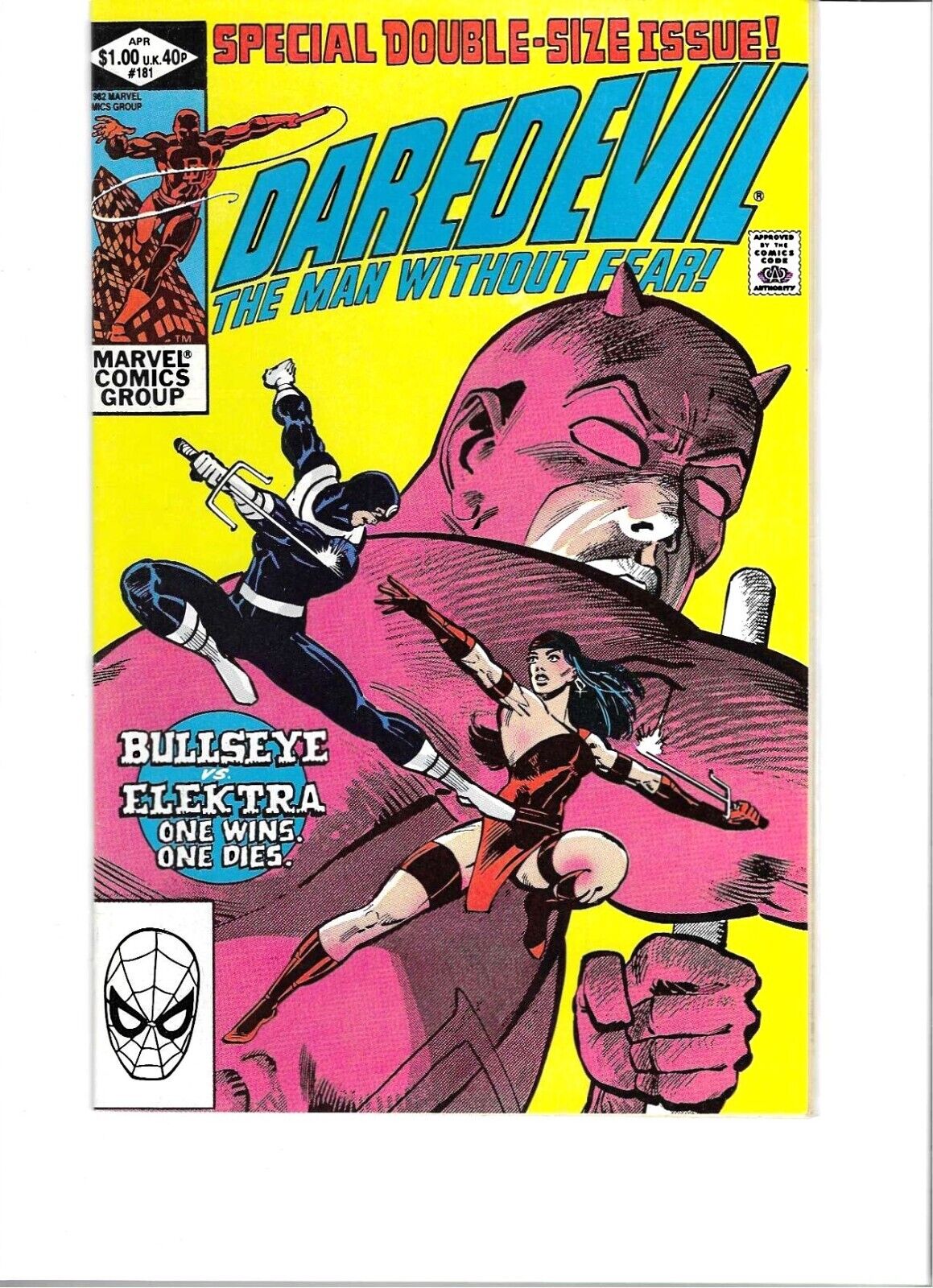 Daredevil 181 Death Of Elektra And Bullseye Appearance 1982 HIGH GRADE NM