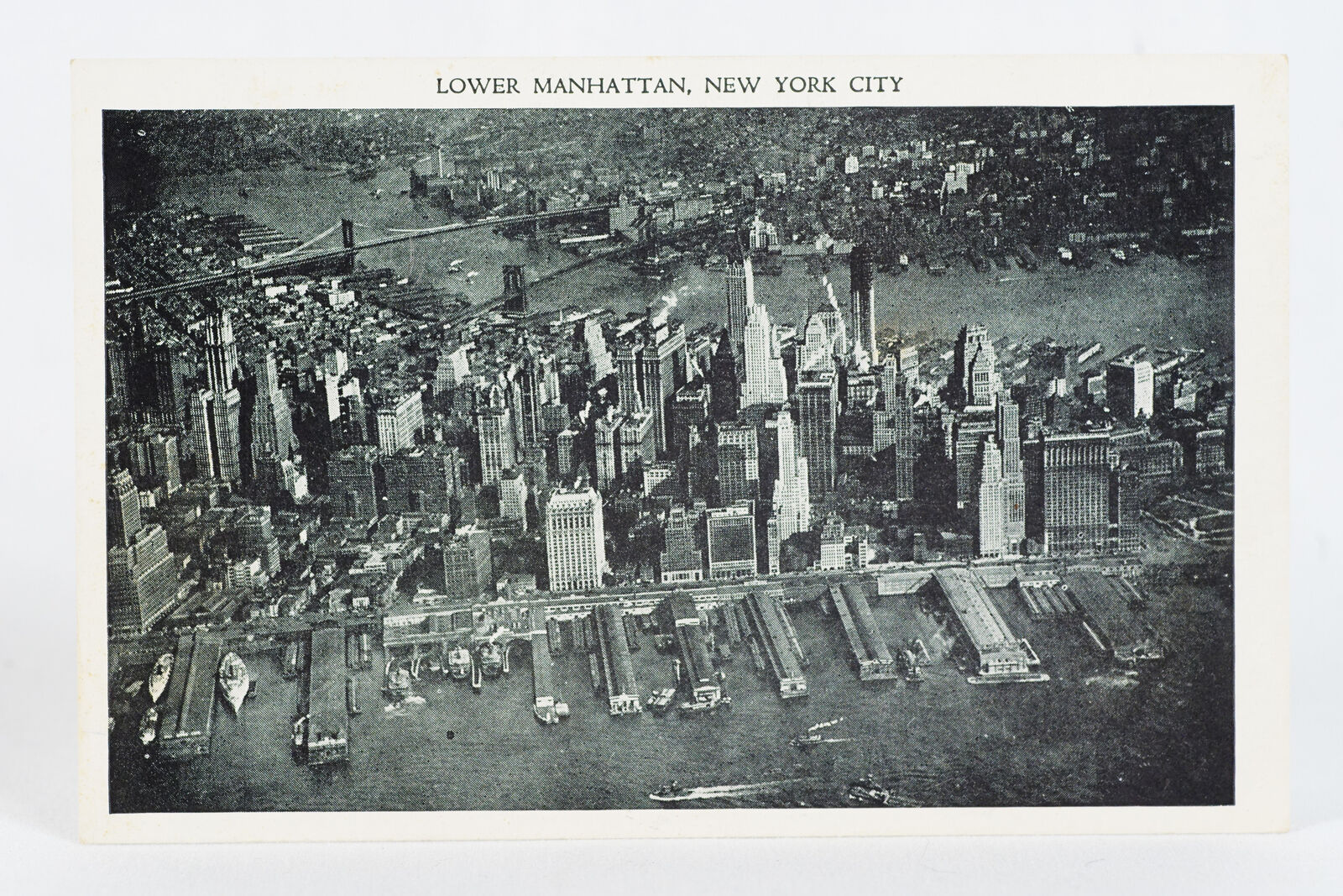 1948 Aerial View Lower Manhattan New York NY Postcard Unused