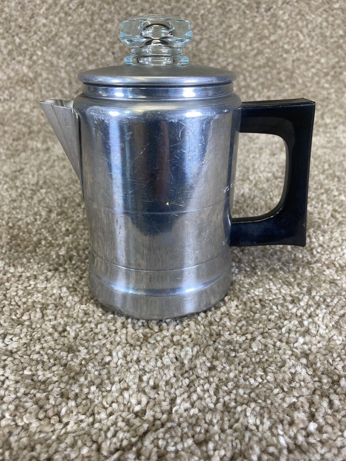 Vintage Comet 2 Cup Aluminum Coffee Pot Percolator 