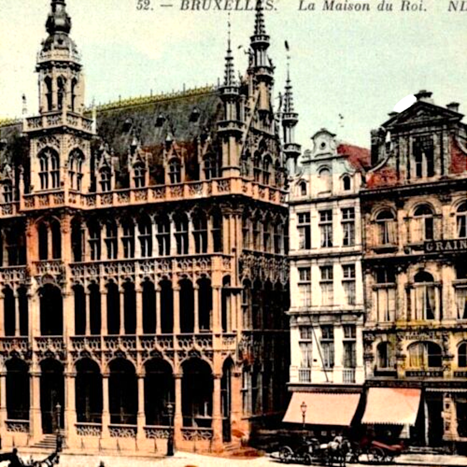 Kings House Museum Belgium 1911 RPPC Tinted Postcard Maison du Roi Architecture