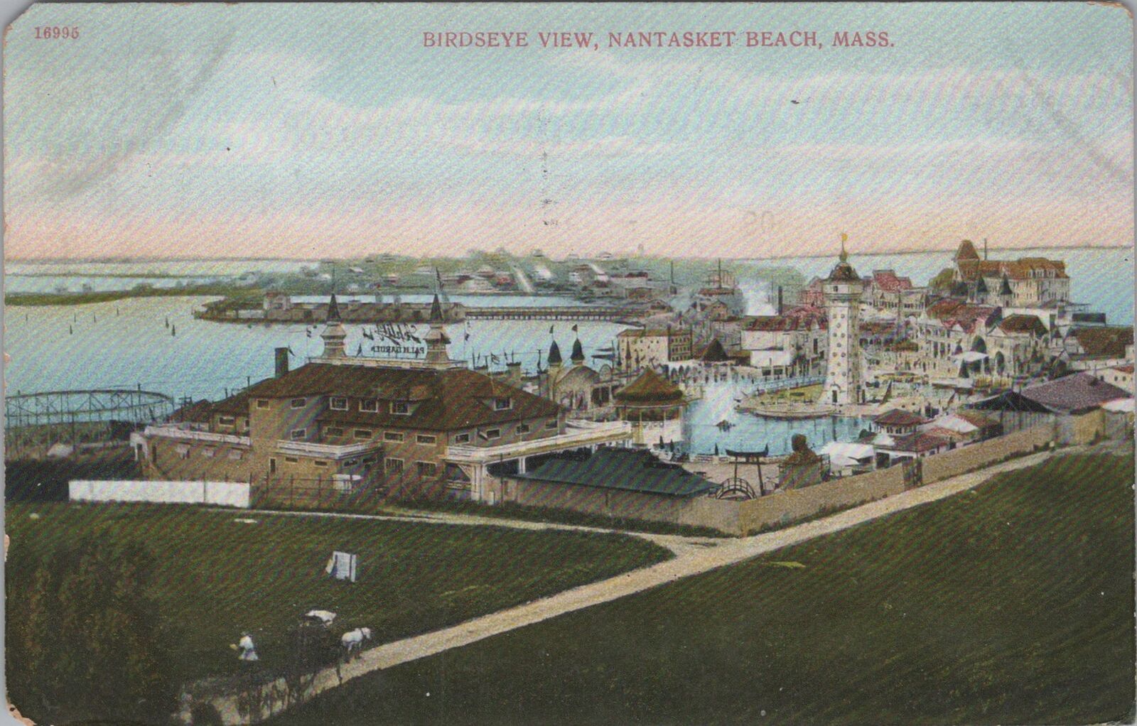 Birdseye View Nantasket Beach Massachusetts Postcard