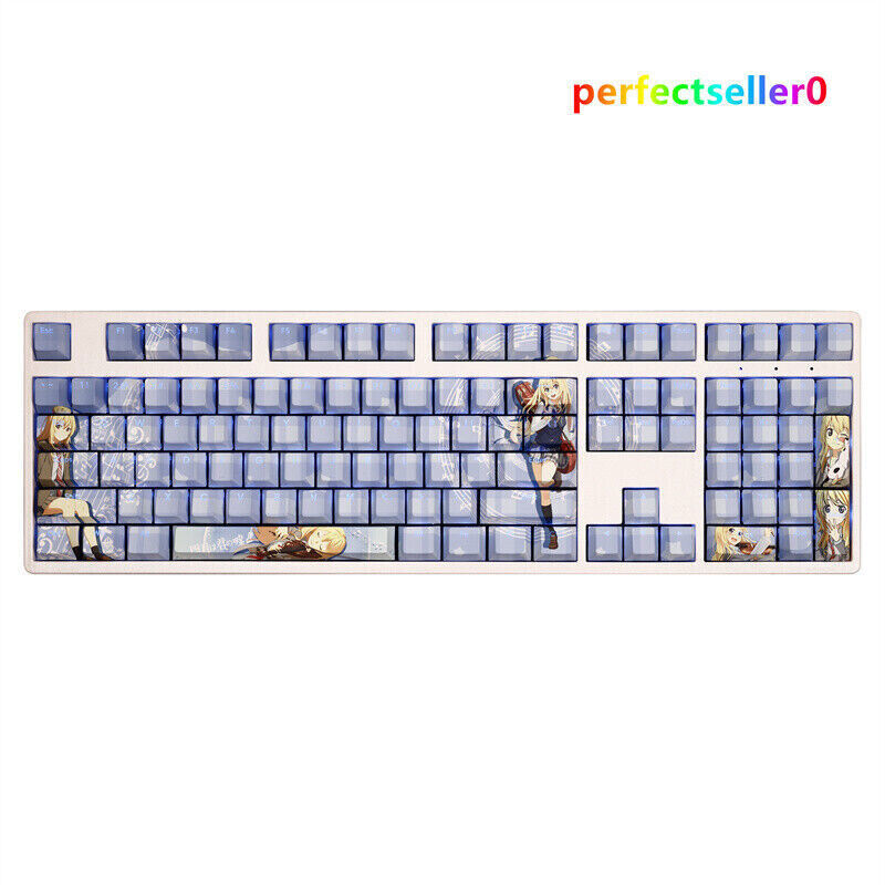 Keyboards Your Lie in April Miyazono Kaori Keycap PBT Sublimation Cherry MX For 