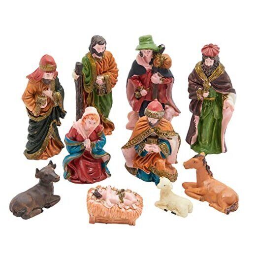 Bright Creations Mini Nativity Scene Figurine Set, Religious Christmas 
