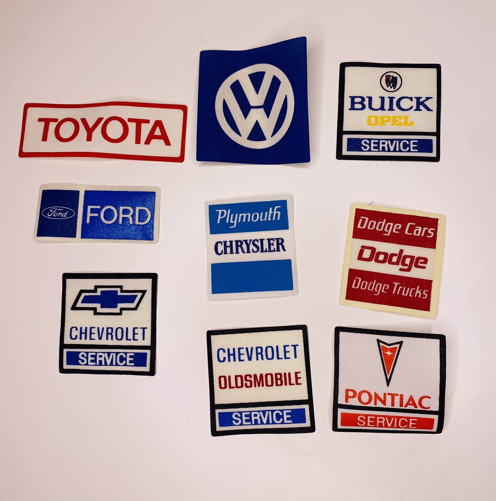 Vintage 70s Lot Of 9 Gas Station Auto Garage Service Patches VW Oldsmobile Chevy