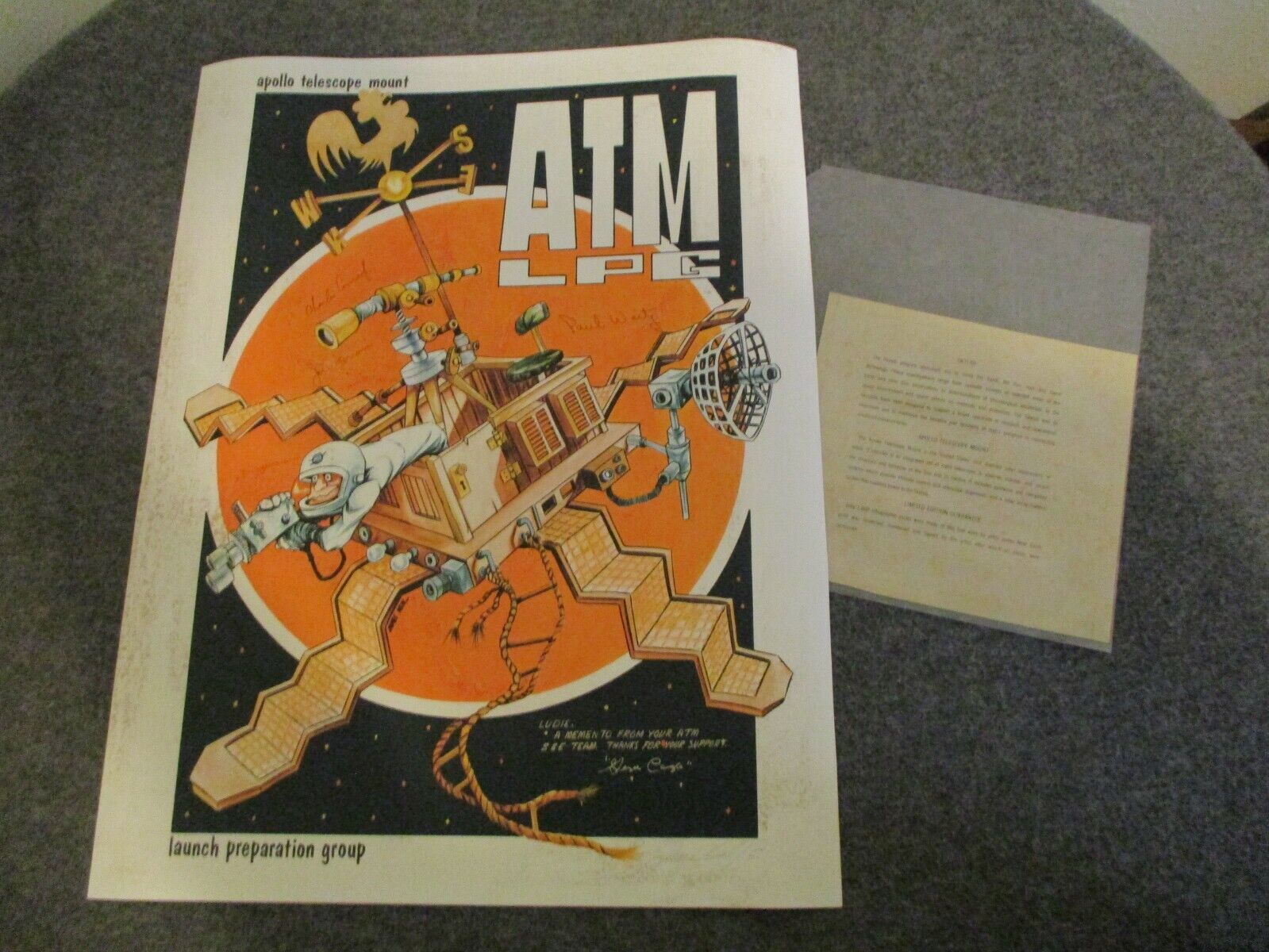 NASA APOLLO/SKYLAB II LITHO LIMITED EDITION 1973 SIGNED- ARTIST & PROJECT LEADER