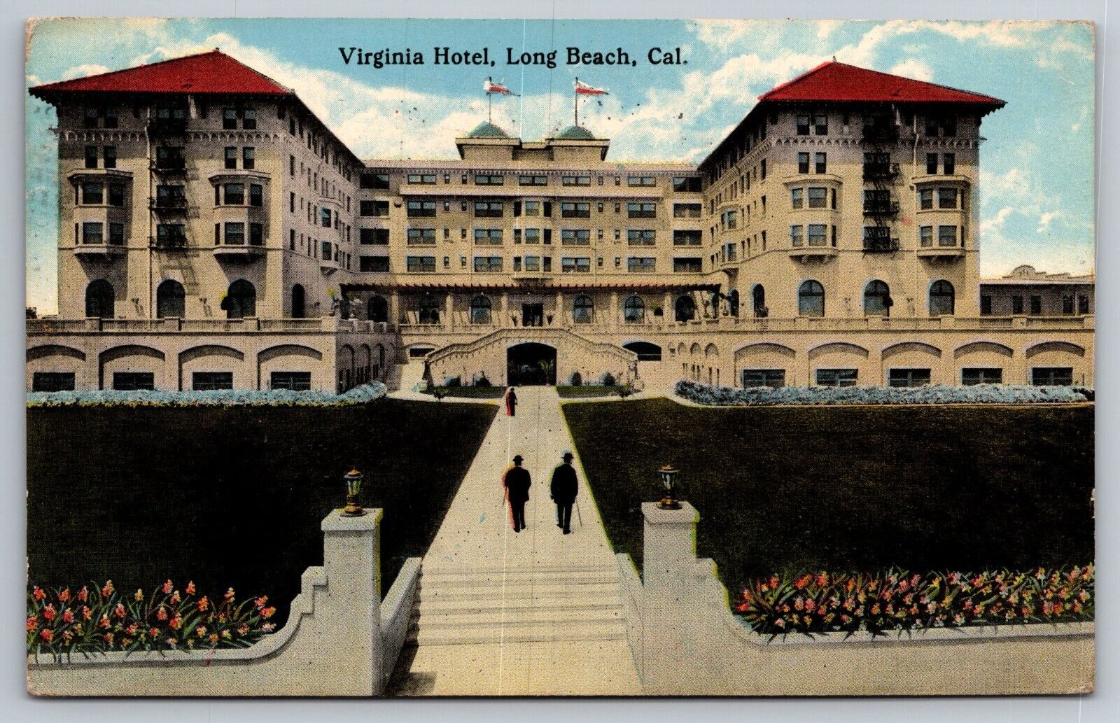 1915 Virginia Hotel. Long Beach, California Postcard