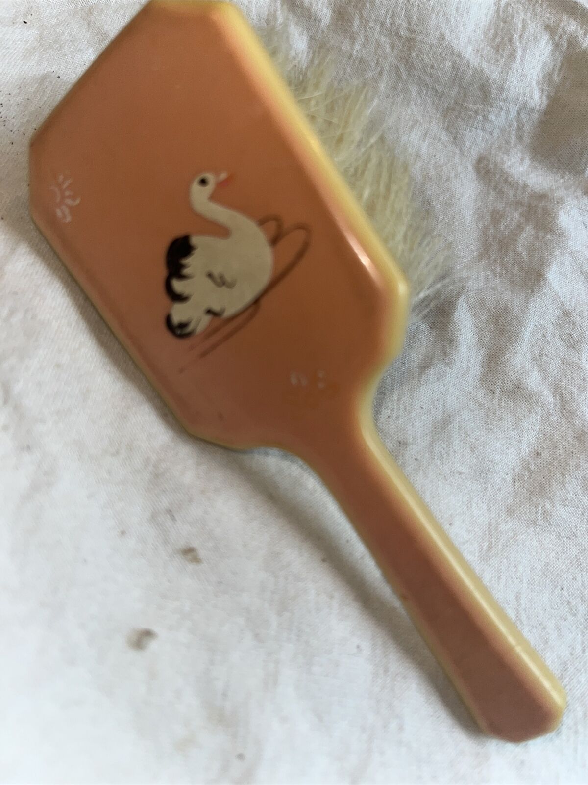 Antique Baby Childs Hair Brush  Celluloid Boar