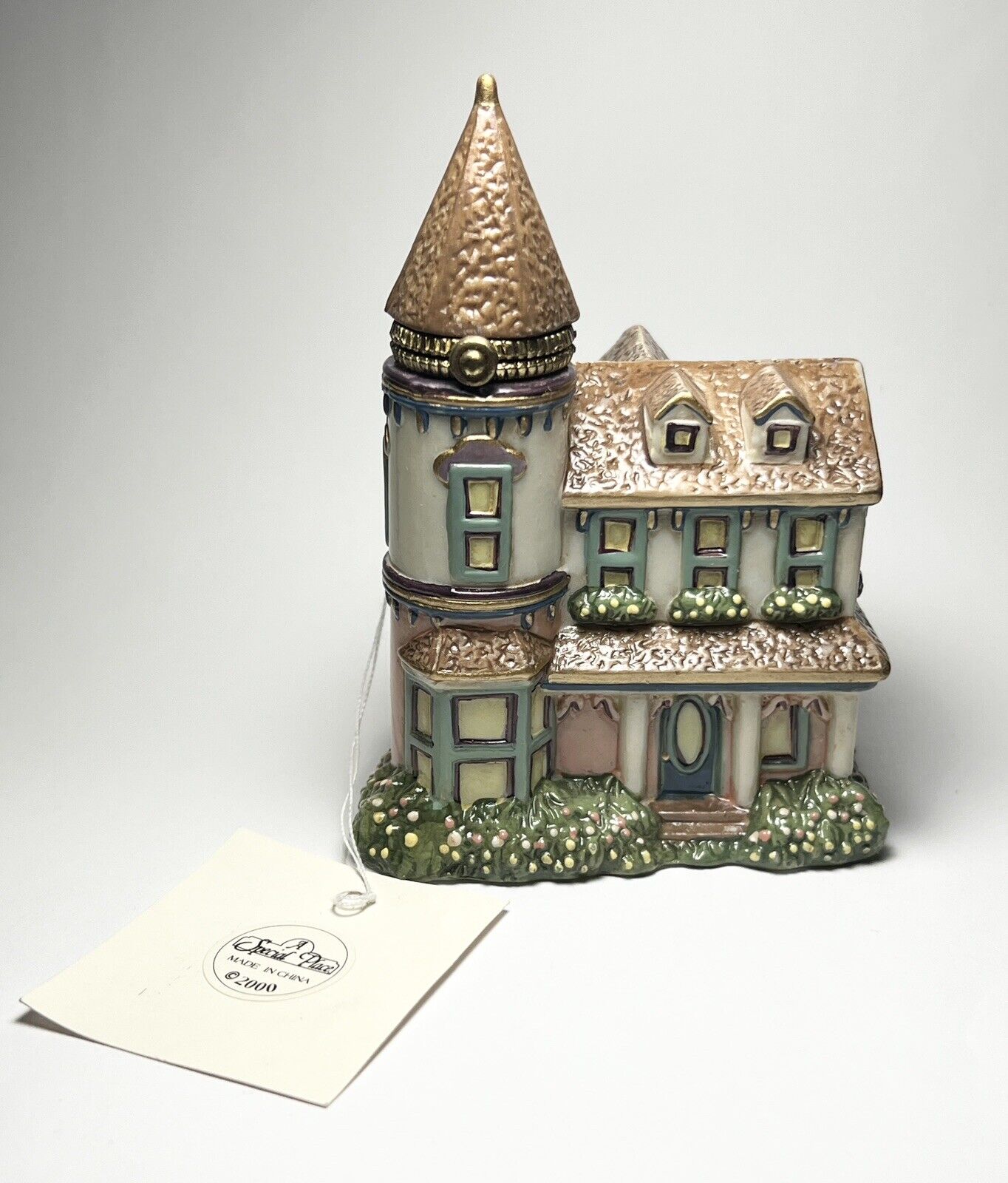 Vintage Miniature Porcelain Victorian House Trinket Box By A Special Place 2000