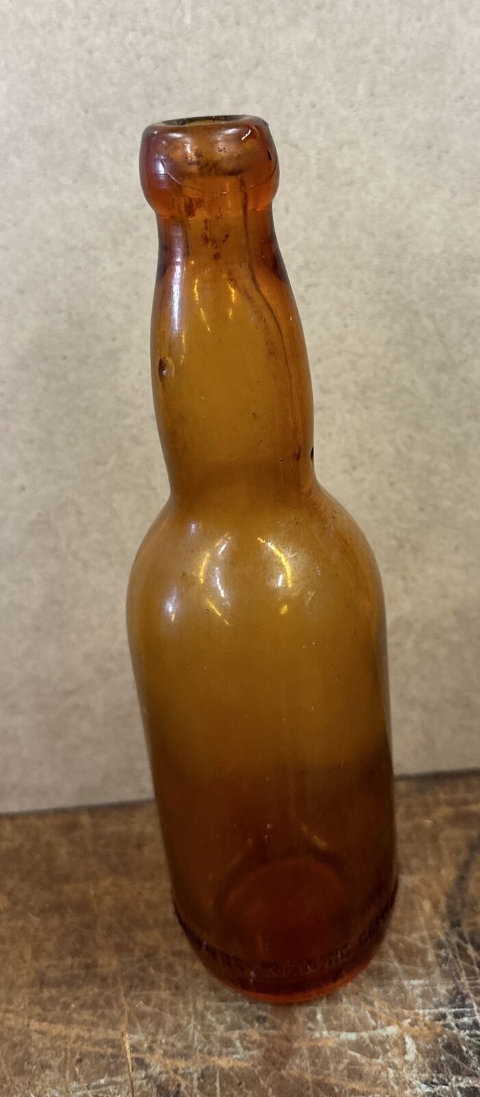 Consumers Brewing Company Erie PA Honey Amber Embossed Blob Top Bottle