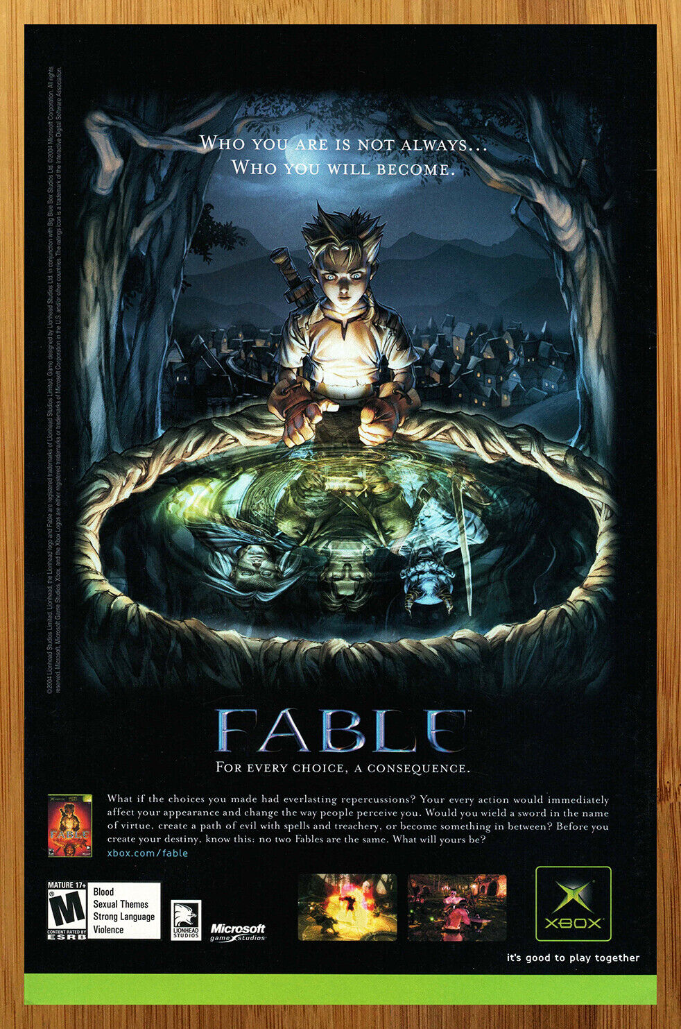 2004 Fable Original Xbox Print Ad/Poster Official Authentic Video Game Promo Art