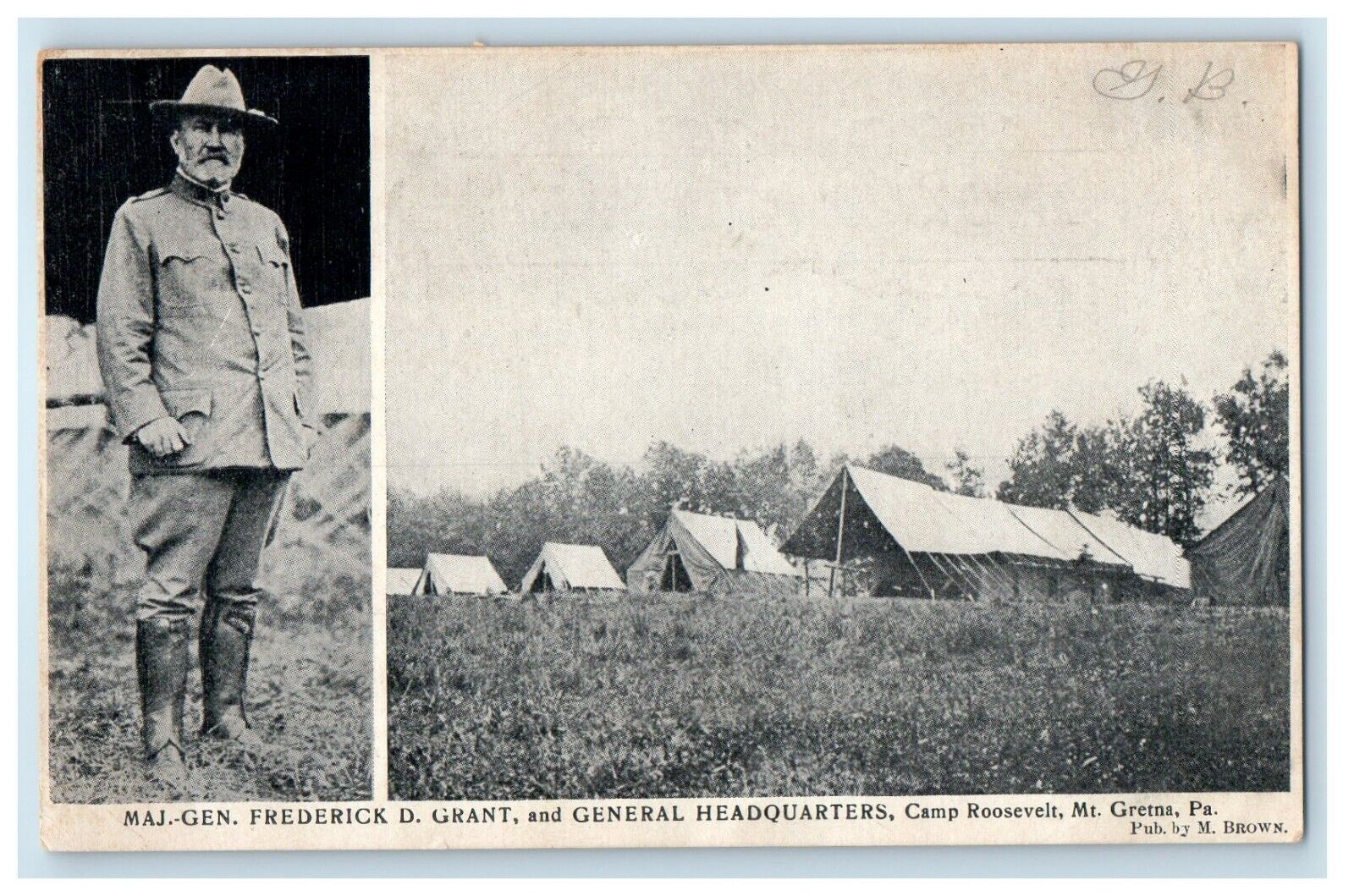 c1907 General Frederick Grant Camp Roosevelt Mt. Gretna Pennsylvania PA Postcard