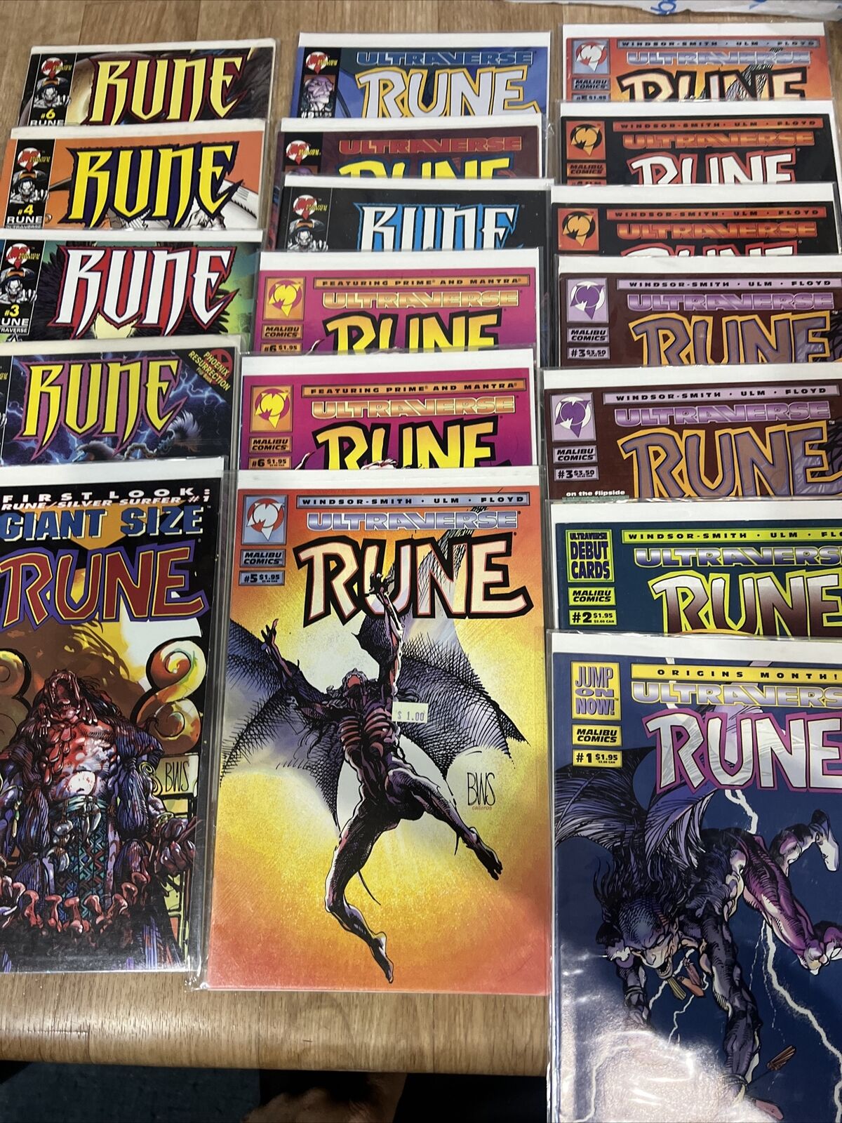 Rune 1-9 VF/NM complete series Giant-Size Barry Windsor  Ultraverse Lot Of 18